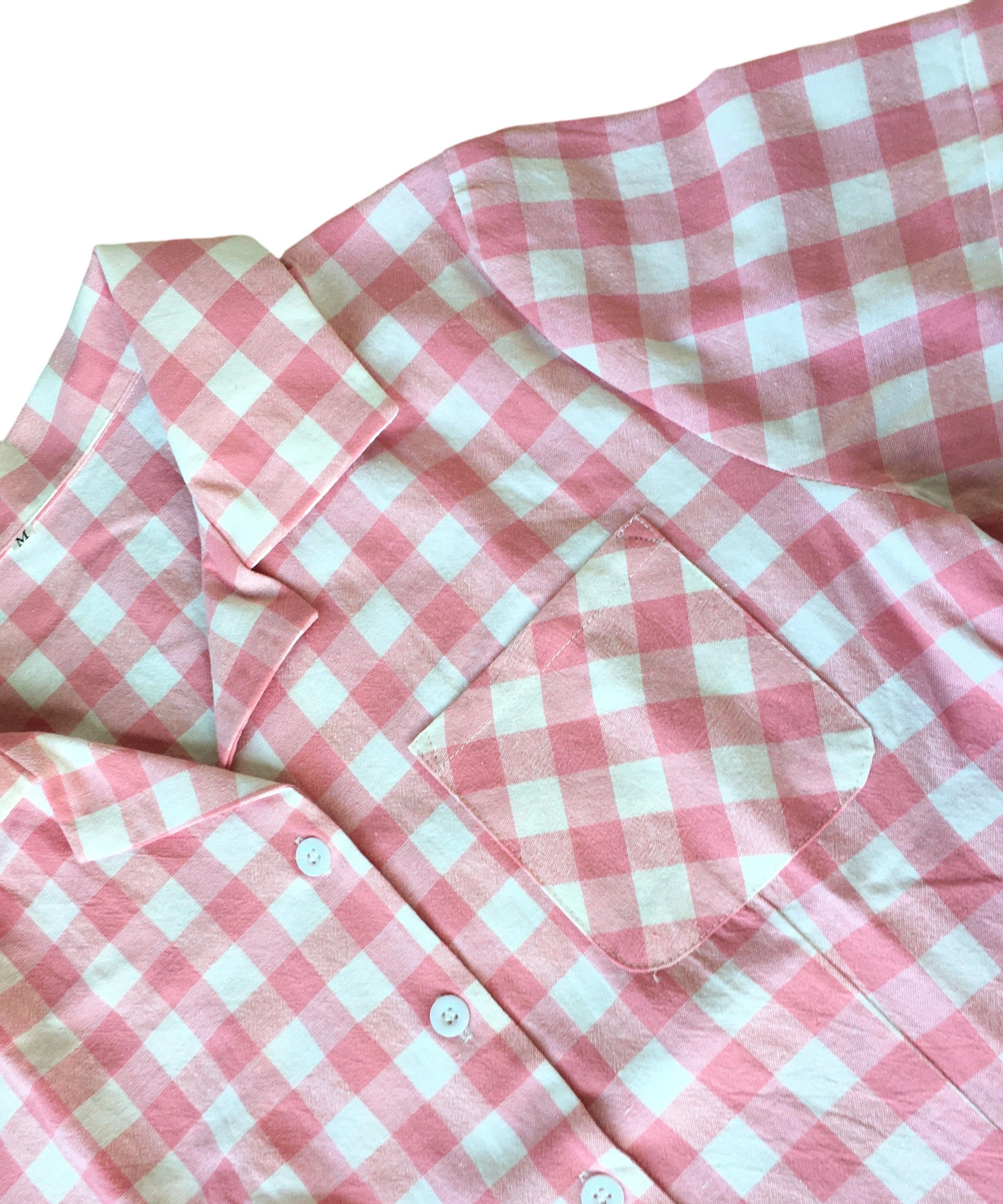 Other Women Blouse Pink&White Checker Short Sleeves Vintage Shirt Size XXL / US 16-18 / IT 52-54 - 5 Thumbnail