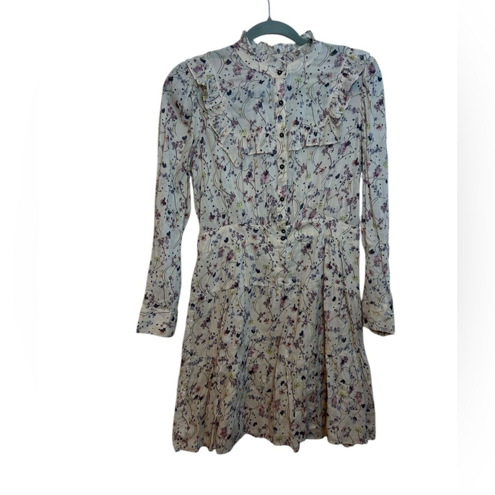 ba&sh Ba&Sh Belle Floral Nude Peasant Dress Size S / US 4 / IT 40 - 1 Thumbnail
