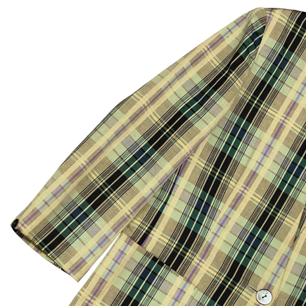 Burberry Vintage 90s Burberrys’ Japan Checkered Cotton Linen Blazer Size M / US 6-8 / IT 42-44 - 9 Thumbnail