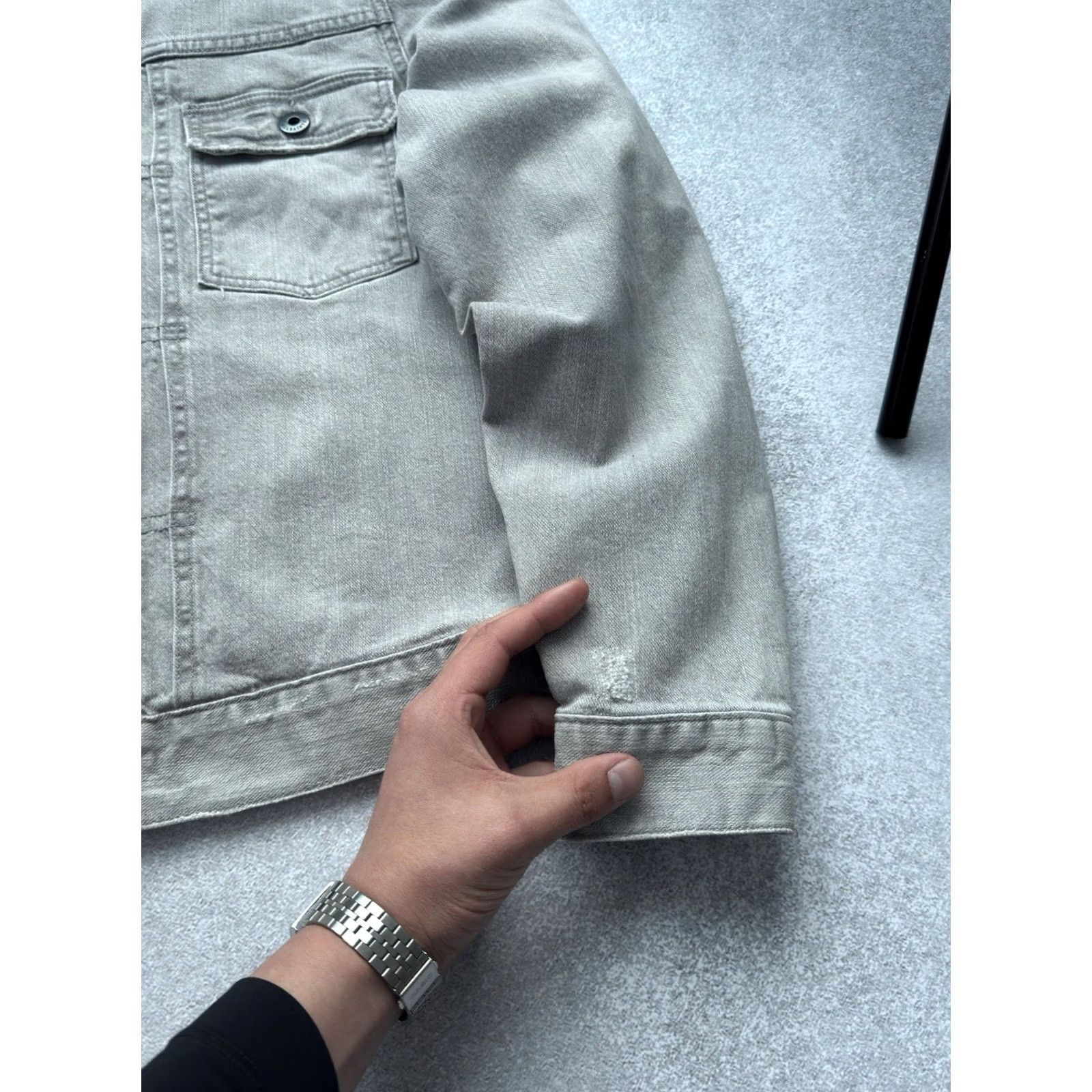 Allsaints VINTAGE AllSaints Denim Jacket Mens M Grey Button Up Jacket Size US M / EU 48-50 / 2 - 5 Thumbnail