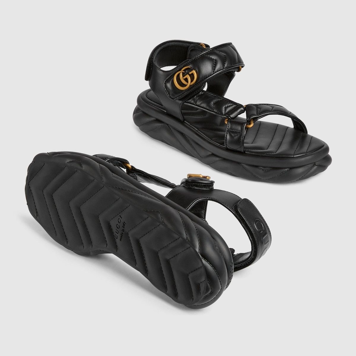 Gucci o1s1wg110225 Women's Sandals With Double G in Black Size US 7.5 / IT 37.5 - 6 Thumbnail