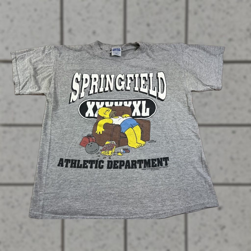 Tultex VINTAGE The Simpsons Lazy Homer T Shirt 1998 Springfield Matt Groening Size L Gray 90s Tv Simpsons Mens Size US L / EU 52-54 / 3 - 1 Thumbnail