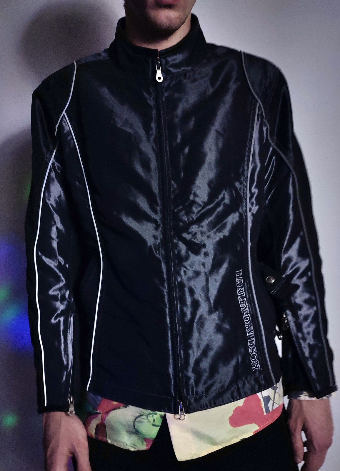Harley Davidson Harley Davidson Reflective Nylon Biker Jacket Vintage 90s Size US L / EU 52-54 / 3 - 4 Thumbnail