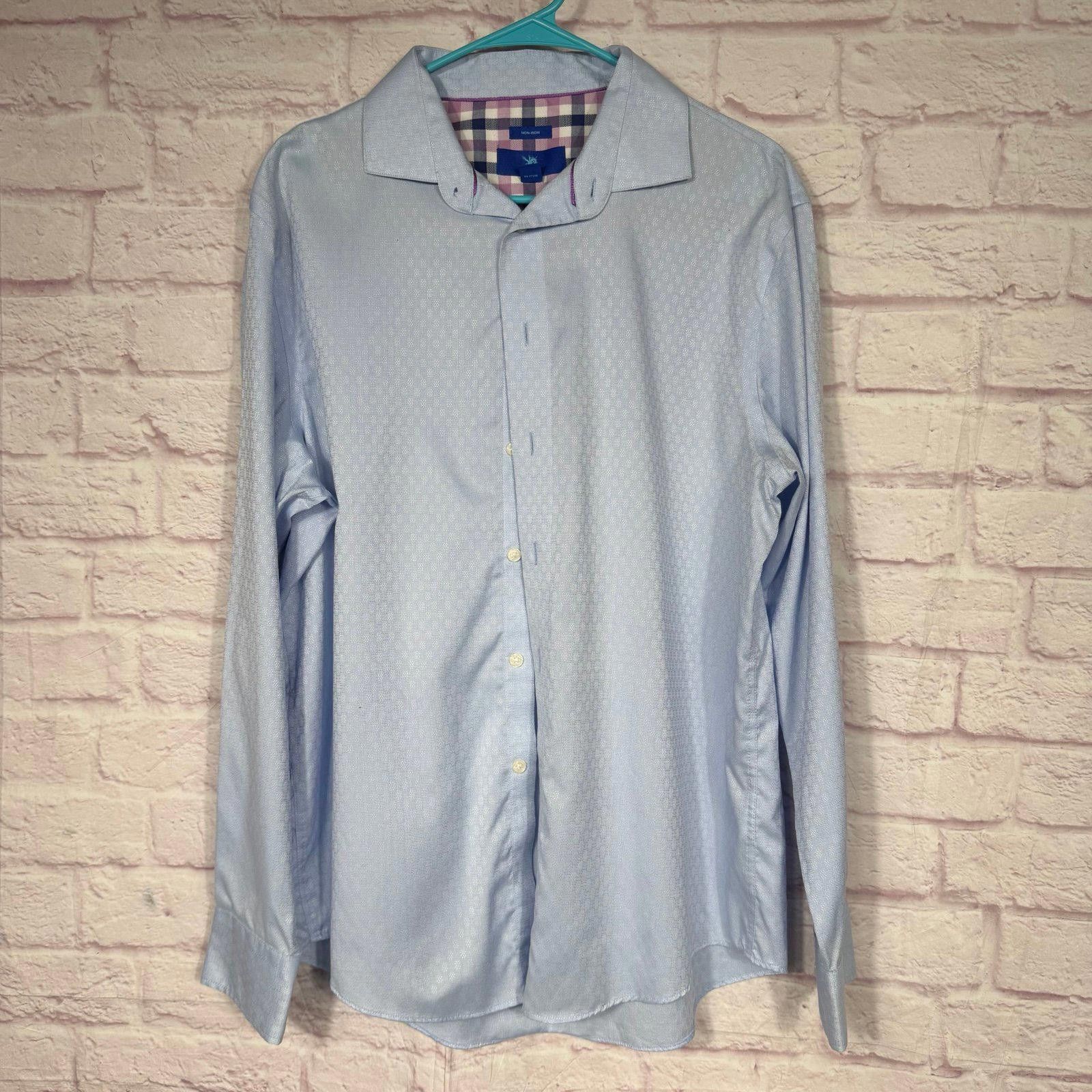 Other Egara Men's Non-Iron Light Blue Dress Shirt Large Size 42R - 1 Thumbnail