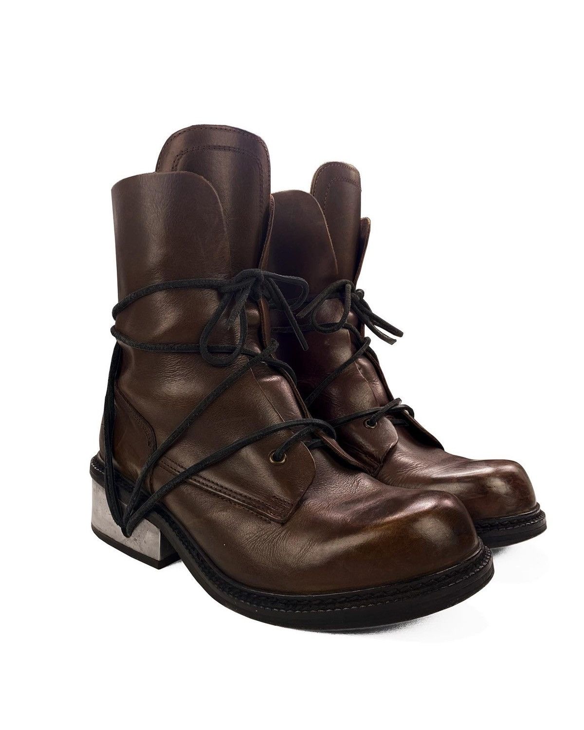 Dirk Bikkembergs A/W 1997 LACED LEATHER BOOTS | Grailed
