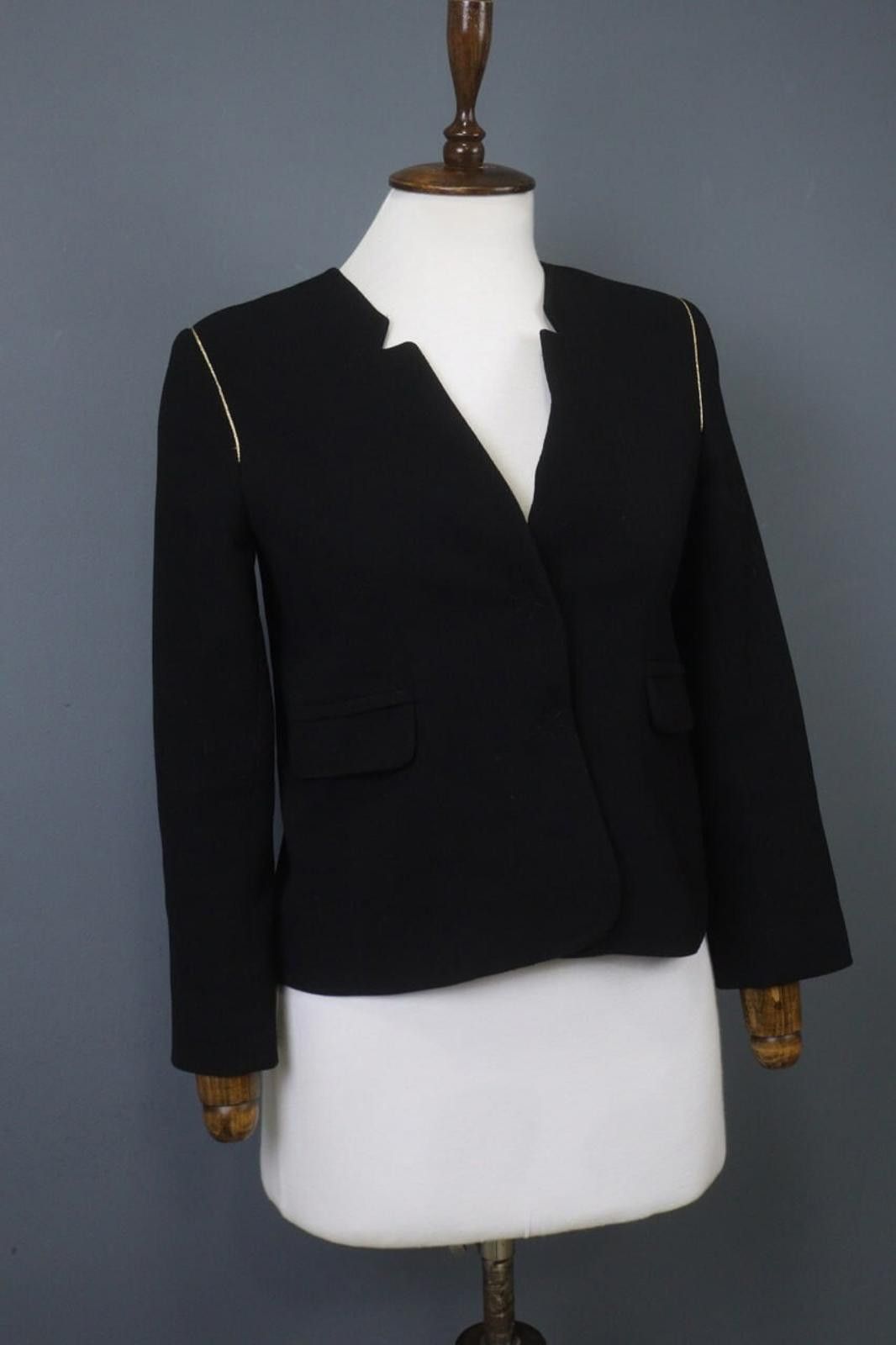 Designer Claudie Pierlot Black Snap Front Blazer Jacket Size 36 Size M / US 6-8 / IT 42-44 - 9 Thumbnail