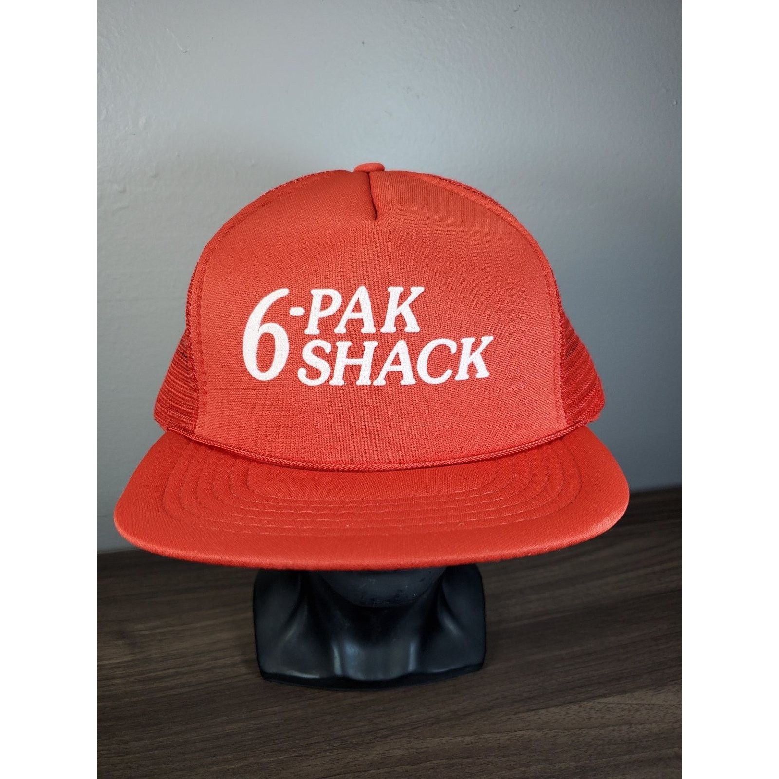 Vintage 6-Pak Shack Trucker Hat Snapback Cap Beer Store Local Ad Size ONE SIZE - 2 Thumbnail