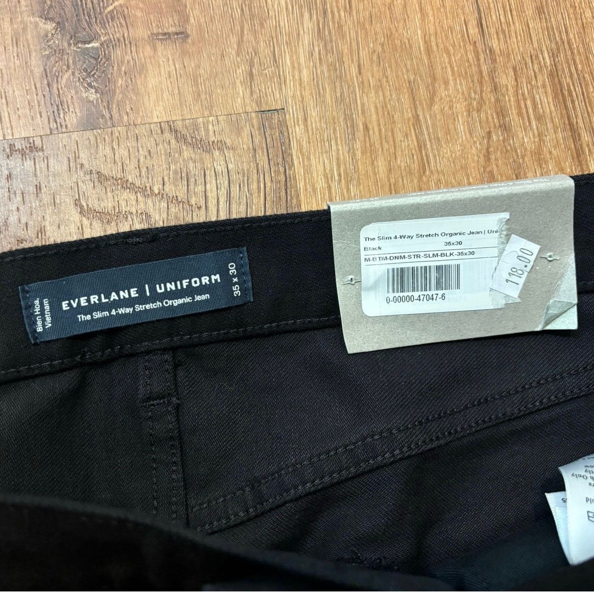 Everlane NWT Everlane The Slim Stretch Organic Jean Black Size 35x30 Size US 35 - 7 Thumbnail