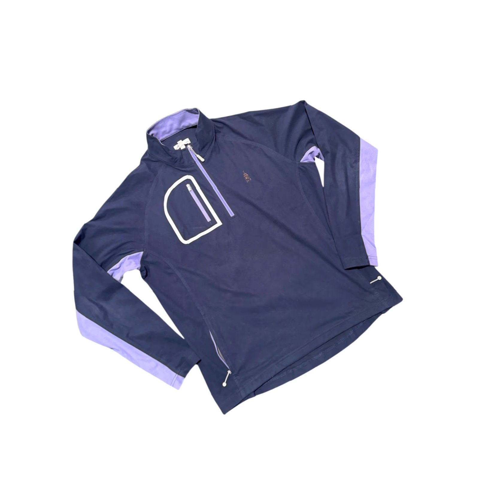 Peter Millar Peter Millar Crown Sport Forge Performance Quarter Zip Shirt Men L Blue/purple Logo Crest Golf Activewear Size US L / EU 52-54 / 3 - 4 Thumbnail