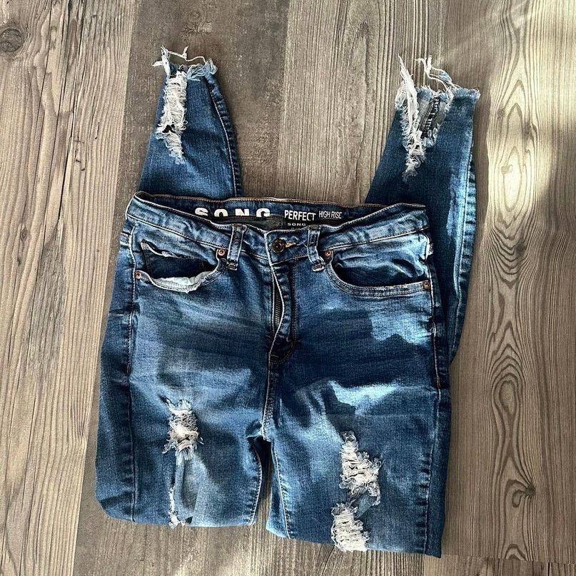 Other song perfect high tise dark blue ripped jeans Size 26" / US 2 / IT 38 - 1 Thumbnail
