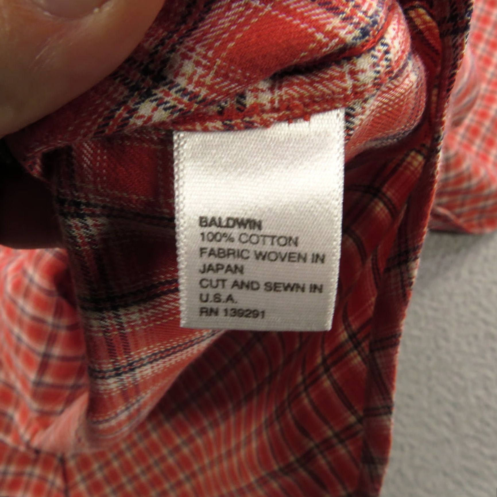 Vintage Baldwin Shirt Mens XL Red Lightweight Flannel Button-Up Long Sleeve Casual Workwear Size US XL / EU 56 / 4 - 6 Thumbnail