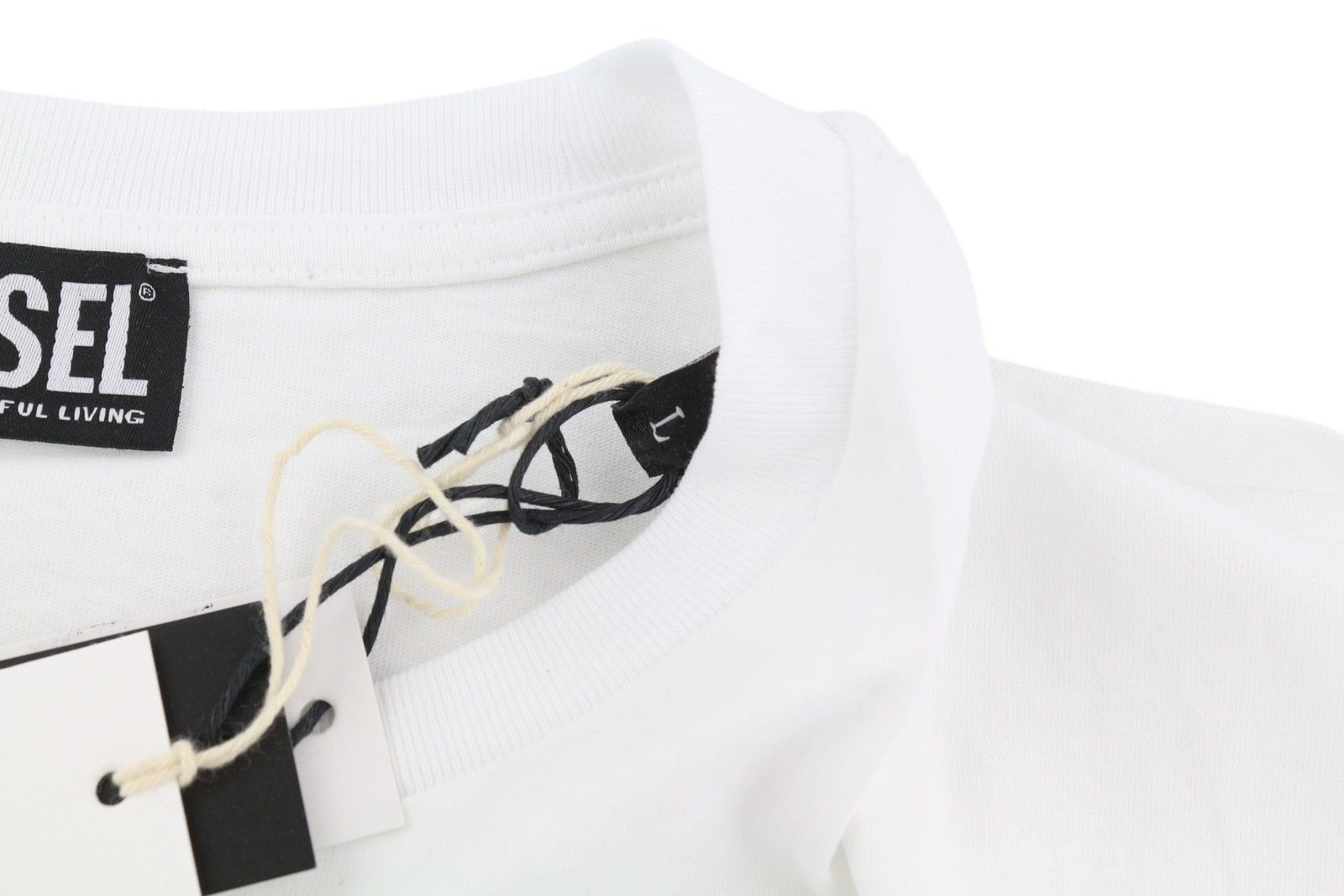 Diesel T-DIEGOS-LS-K27 L White Cotton Tricot T-Shirt 40989 Size US L / EU 52-54 / 3 - 6 Thumbnail
