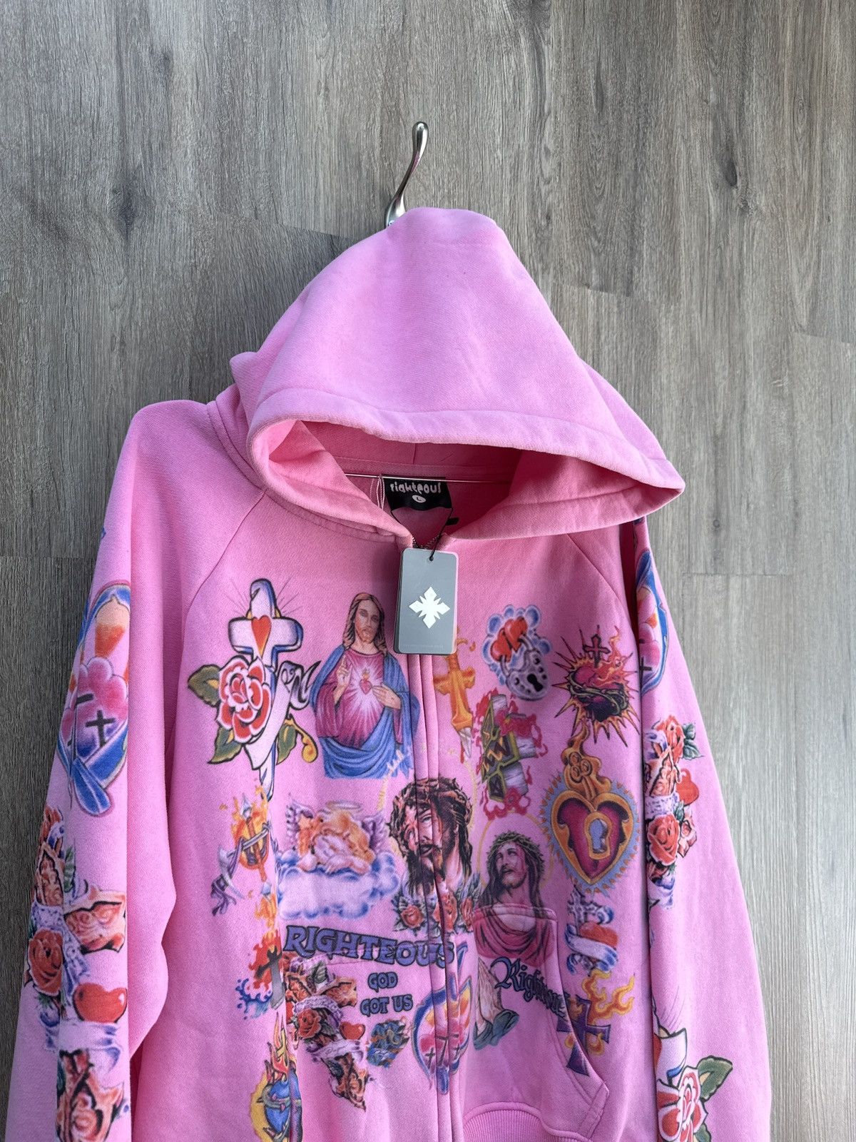 Other Righteous Pink Zip Up Hoodie Size US L / EU 52-54 / 3 - 2 Thumbnail