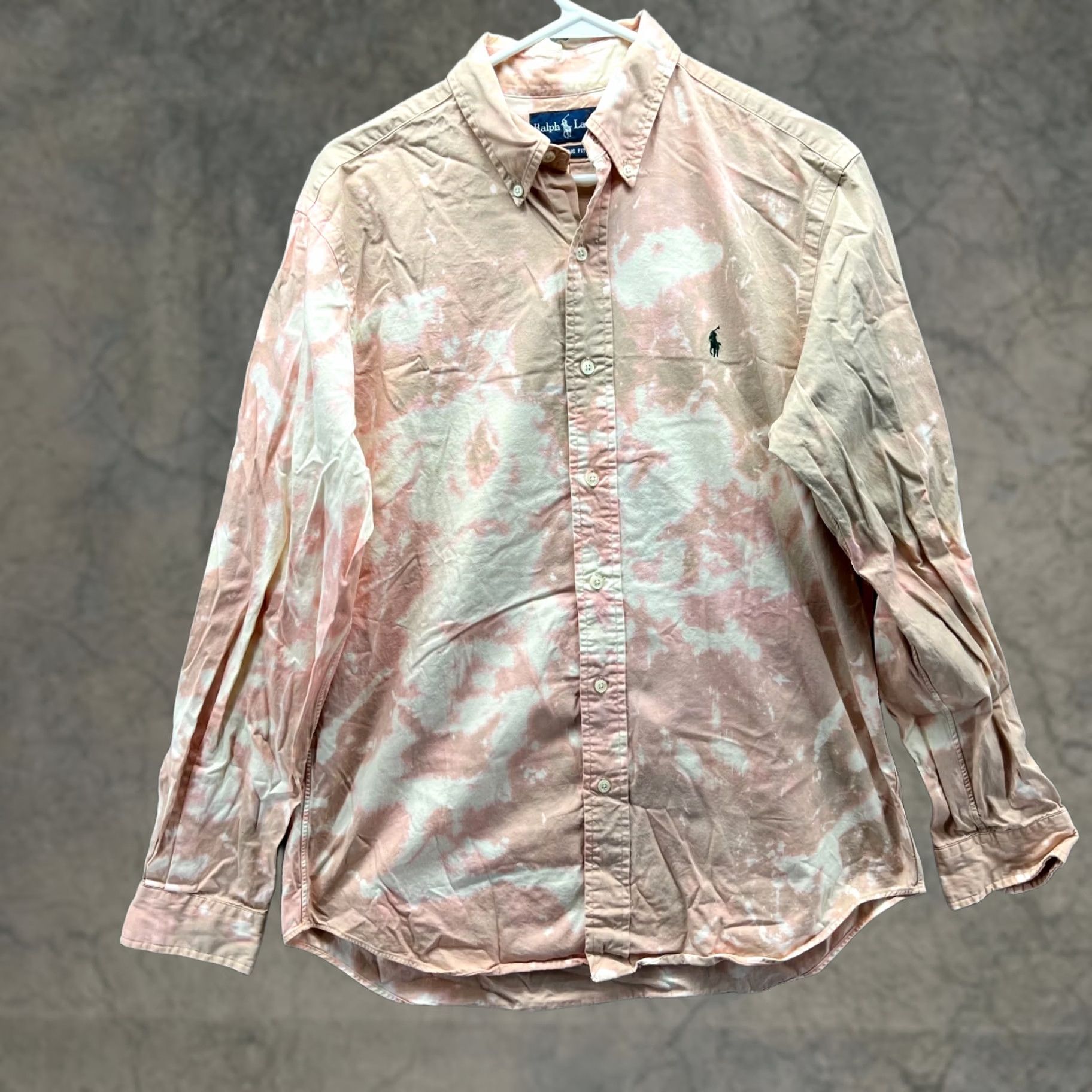Polo Ralph Lauren VINTAGE Polo Ralph Lauren Shirt Men Medium Beige Button Up Classic Pony Bleach Oxford Size US M / EU 48-50 / 2 - 1 Thumbnail