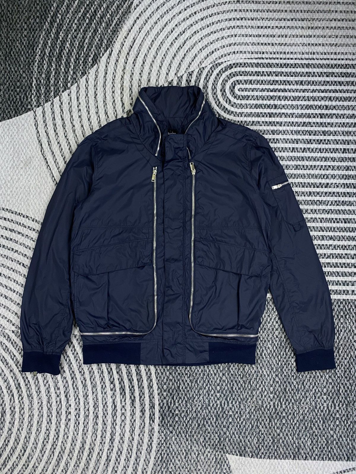 Japanese Brand Vintage Well Spring Casual Wear Navy Multi Zipper Jacket Size US M / EU 48-50 / 2 - 1 Thumbnail