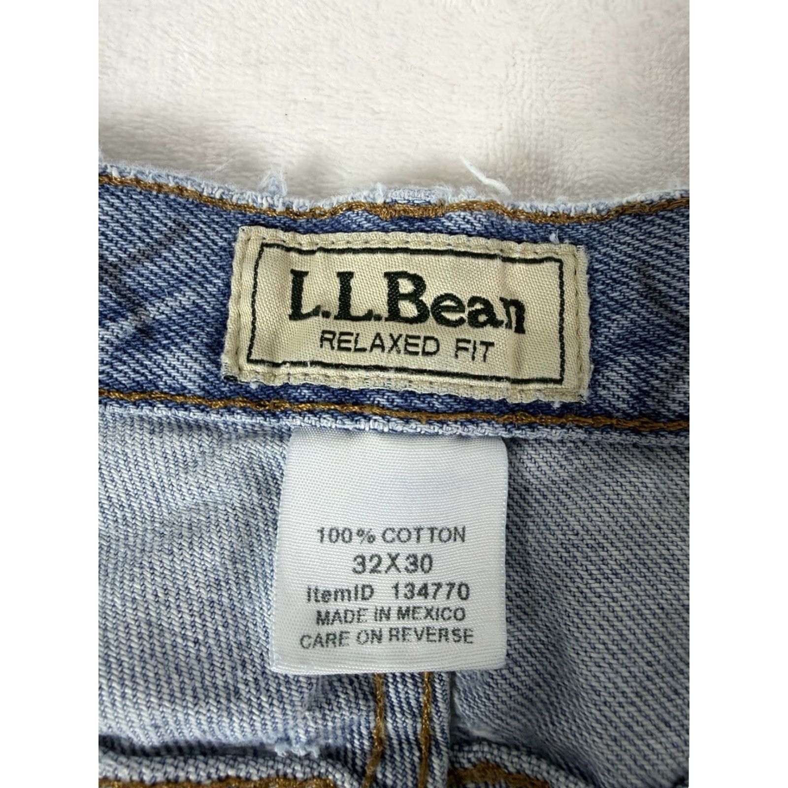 Vintage VINTAGE L.L.Bean Jeans Men Relaxed Fit 32x30 Blue Denim Workwear Straight 5-Pocket Distressed Pockets Logo Reg- Regular Mens Size US 32 / EU 48 - 5 Thumbnail