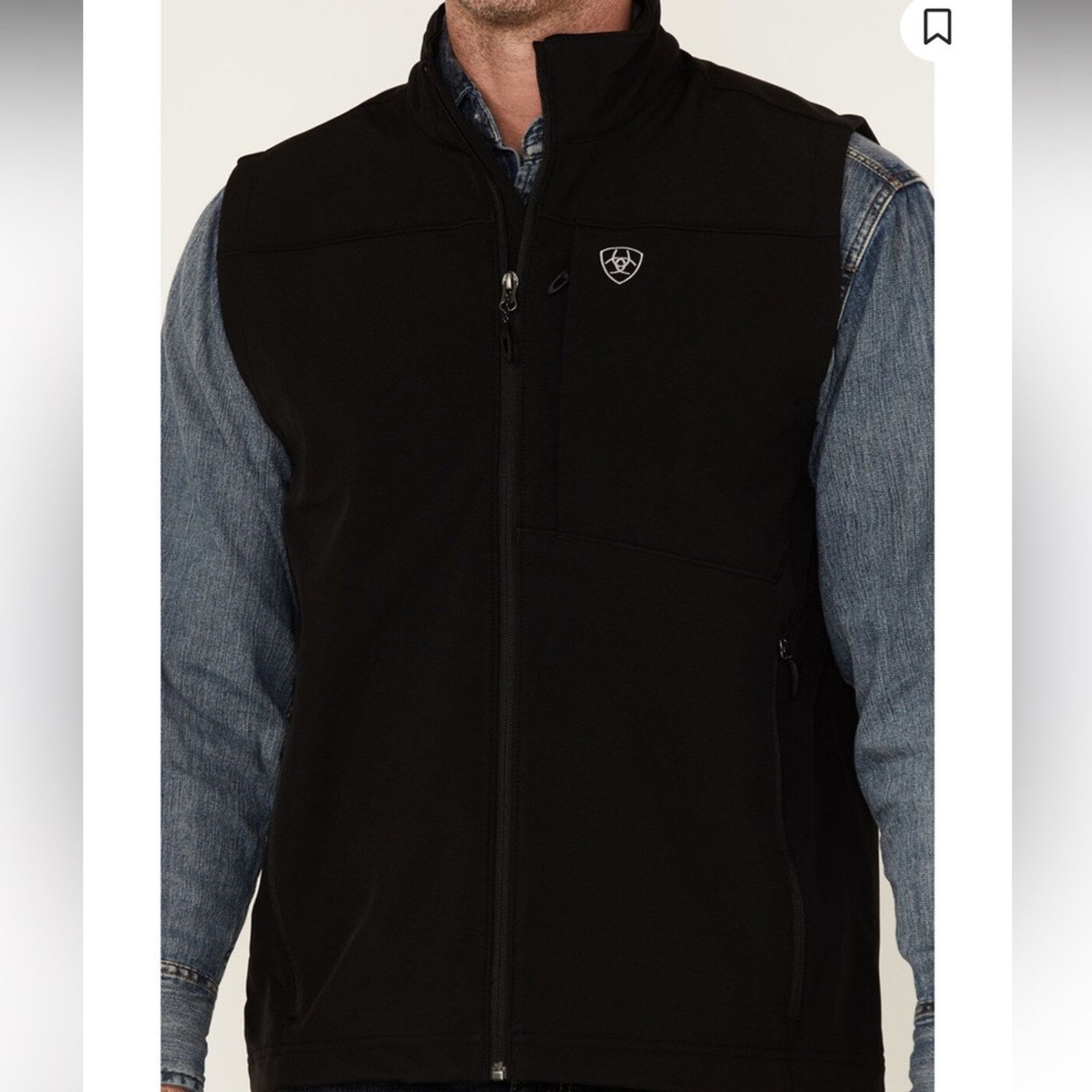 Ariat Ariat Boys Vernon Softshell Logo Vest – Black-Med (10–12) Size US M / EU 48-50 / 2 - 4 Thumbnail