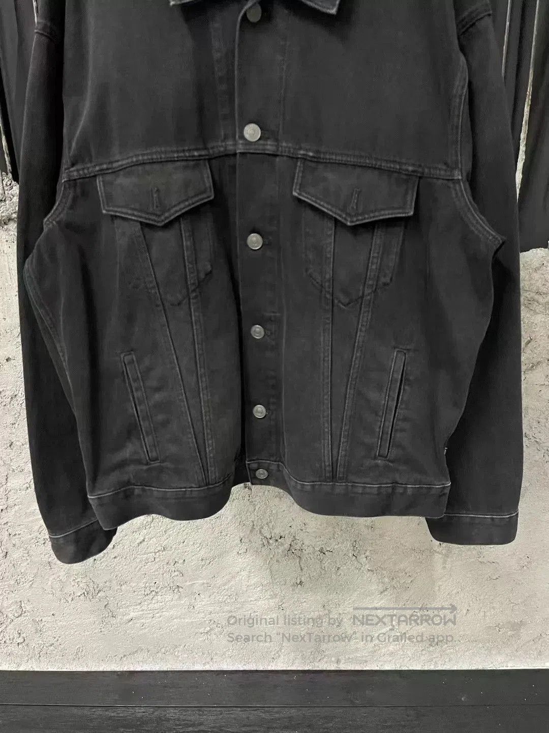 Balenciaga Balenciaga Black Red Logo Denim Jacket. Size US M / EU 48-50 / 2 - 4 Thumbnail