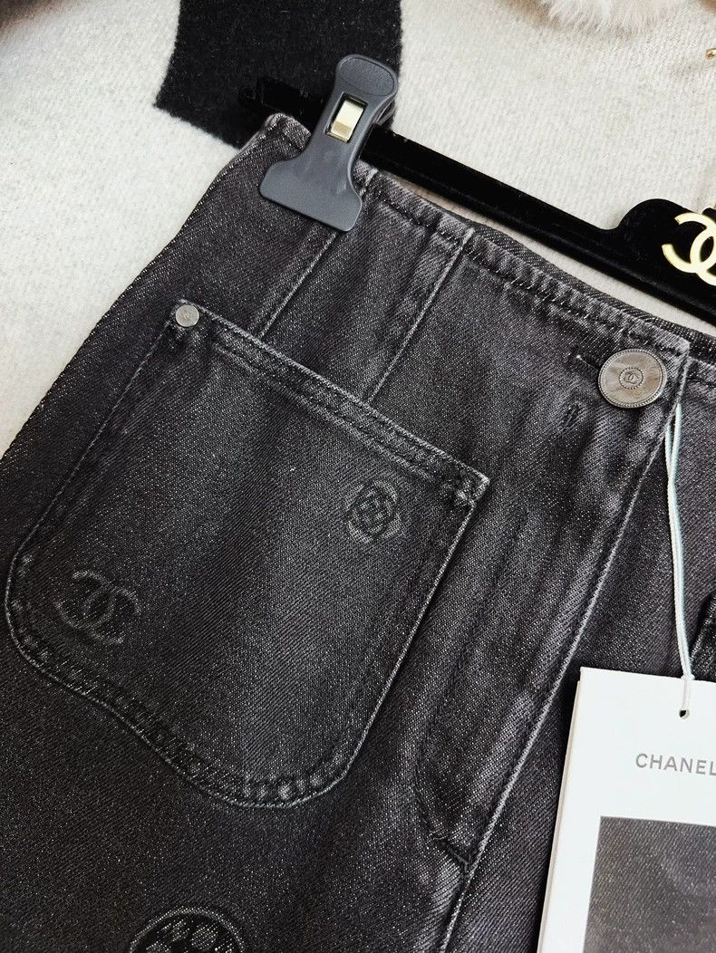 Chanel Chanel Gray embossed double C multi-element pattern jeans Size 24" / US 00 / IT 34 - 5 Thumbnail