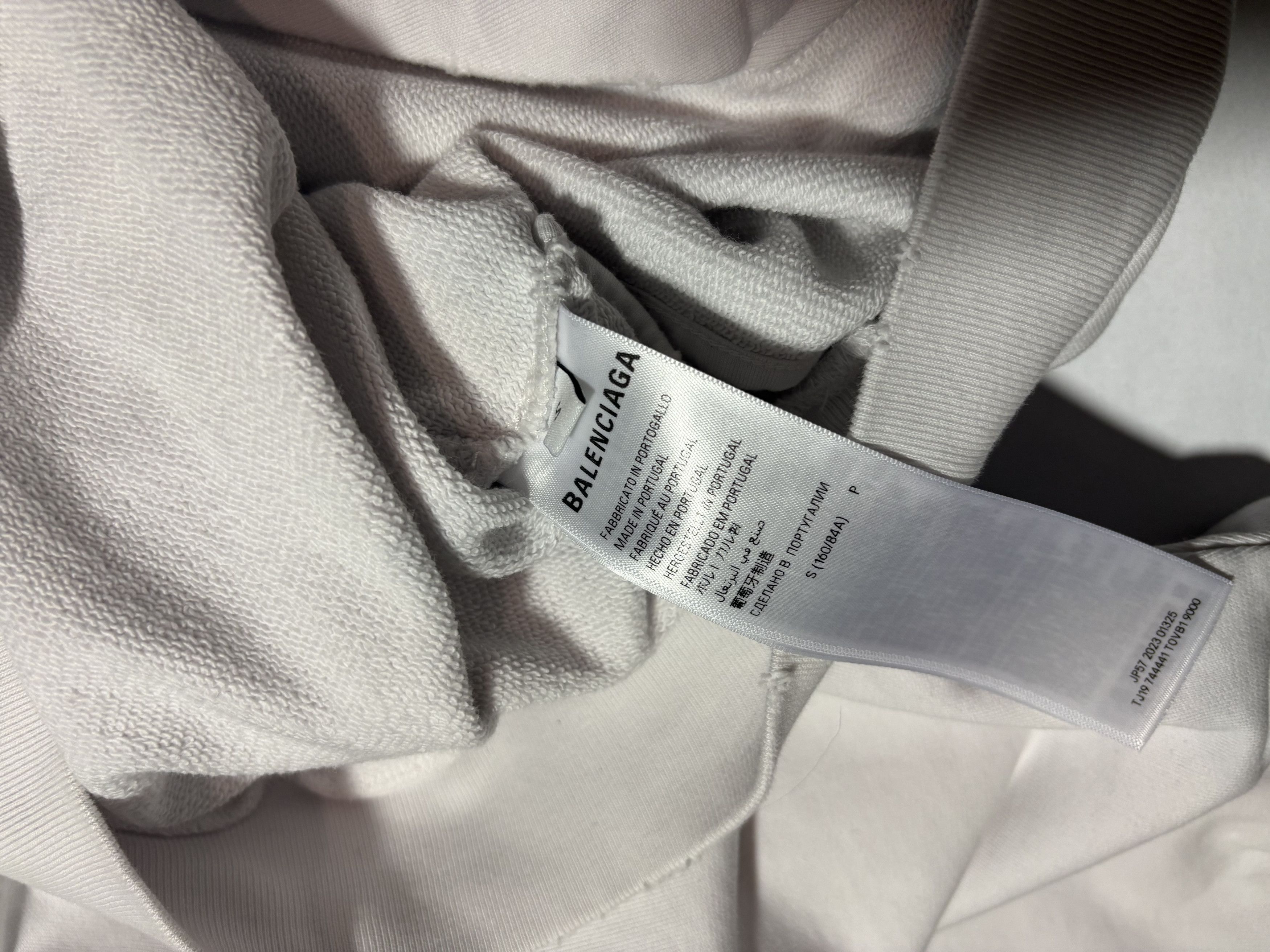 Balenciaga BALENCIAGA TAPE TYPE RIPPED POCKET HOODIE LARGE FIT IN WHITE Size US M / EU 48-50 / 2 - 4 Thumbnail