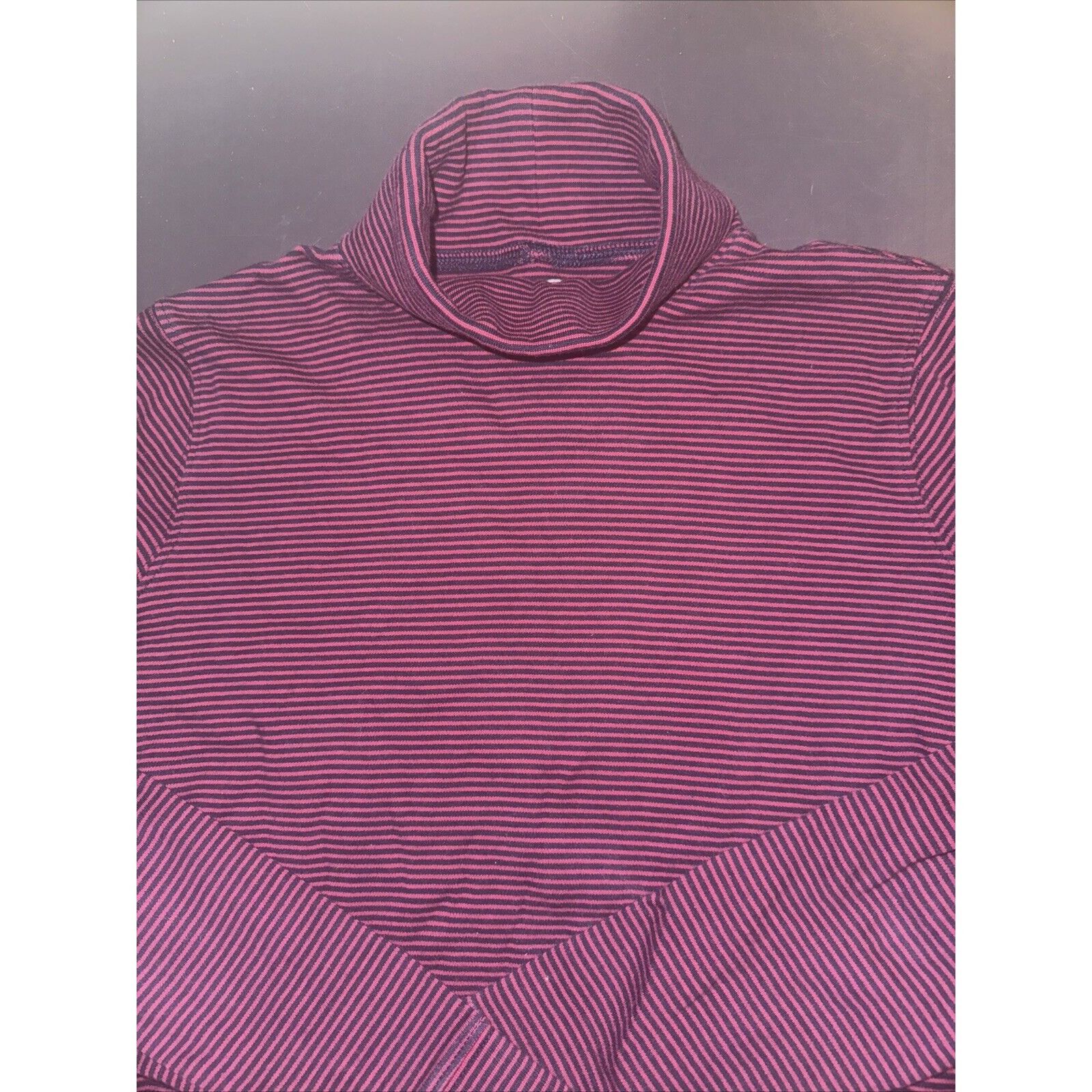 L.L. Bean LL Bean Top Womens Medium Red Gray Stripe Turtleneck Stretch Size XS / US 0-2 / IT 36-38 - 4 Thumbnail