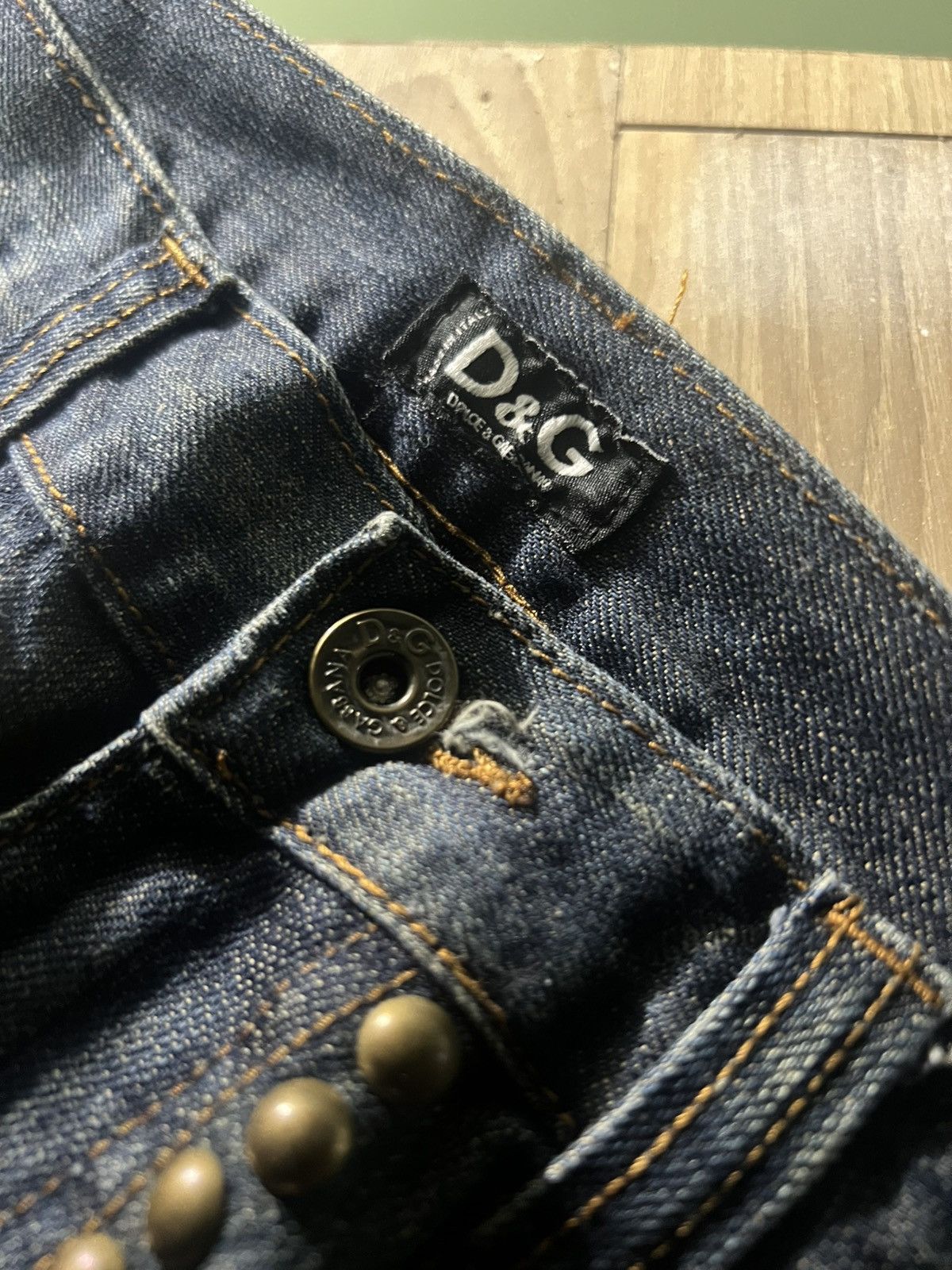 Dolce & Gabbana Dolce Gabbana AW04 ‘Forever’ Studded Denim Size US 29 - 8 Thumbnail
