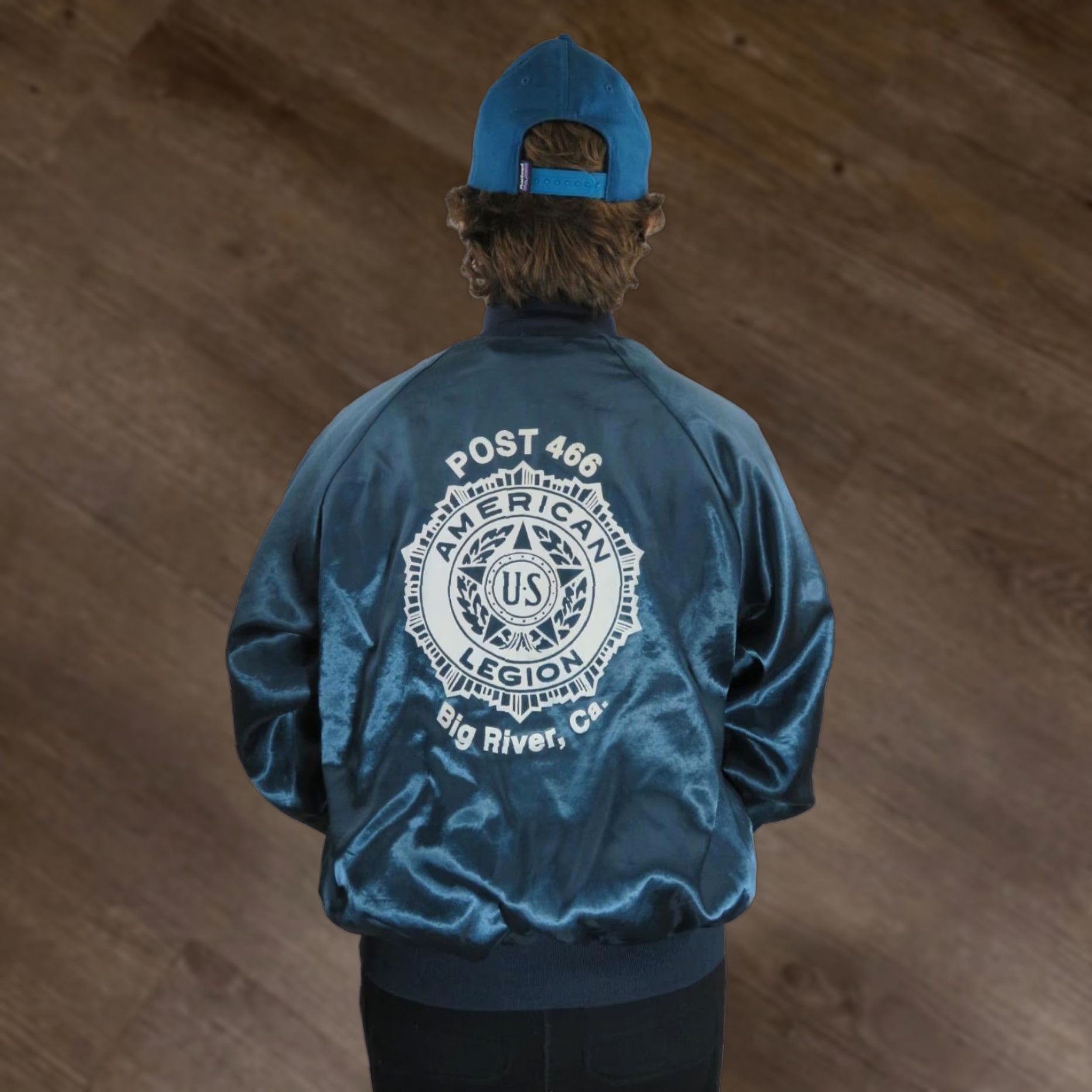 Vintage VINTAGE American Legion Satin Jacket Windbreaker - Men’s Large - Blue / Yellow - 80s 90s - Snap Front - Nylon Satin - Logo Size US L / EU 52-54 / 3 - 1 Thumbnail