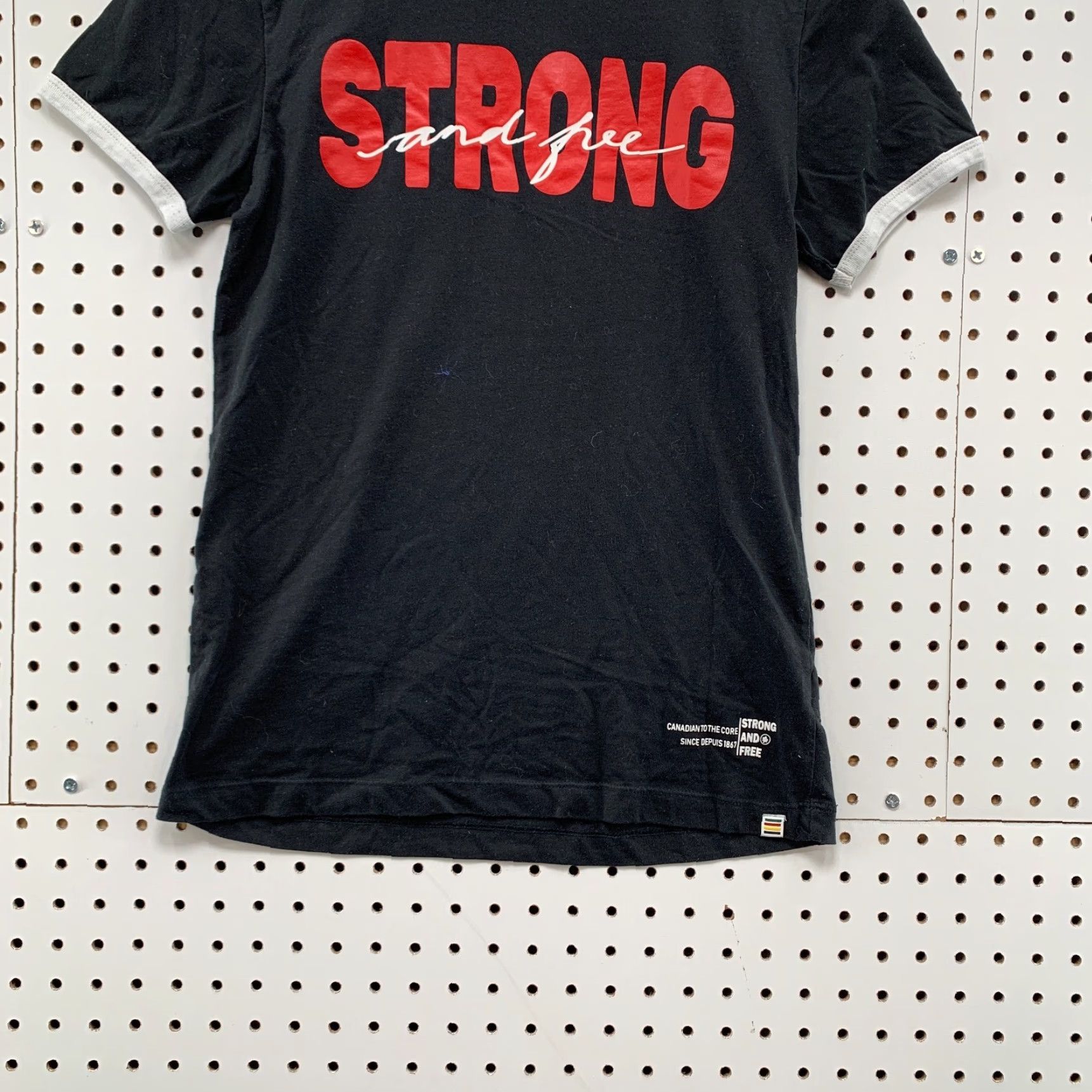 Vintage HUdson Bay Strong And Free Shirt Womens Small Black Ringer Canada 16.5X24.5 Size S / US 4 / IT 40 - 6 Thumbnail