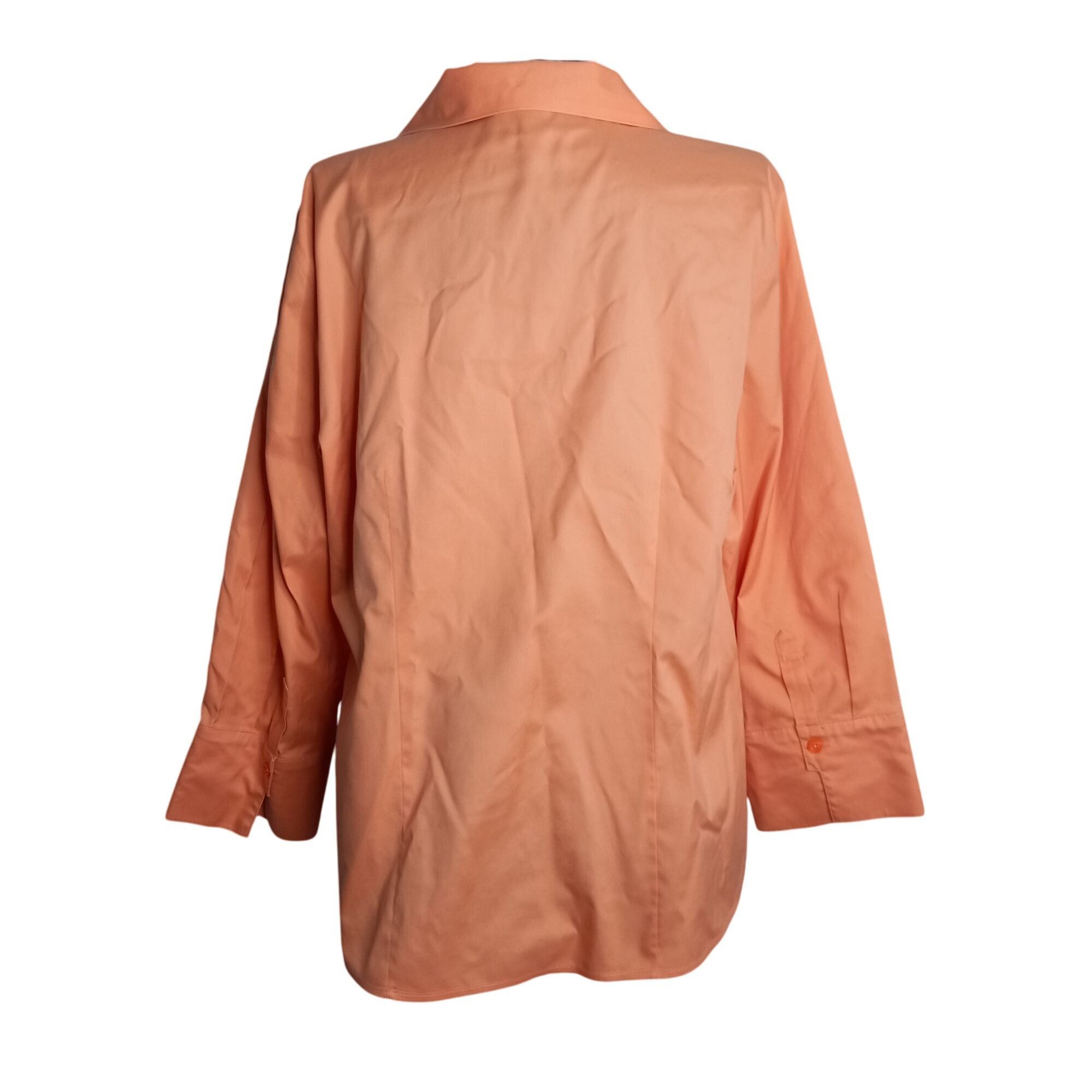 Chicos Chicos Size 2 Large Blouse Womens Orange No Iron Cotton Size L / US 10 / IT 46 - 4 Thumbnail
