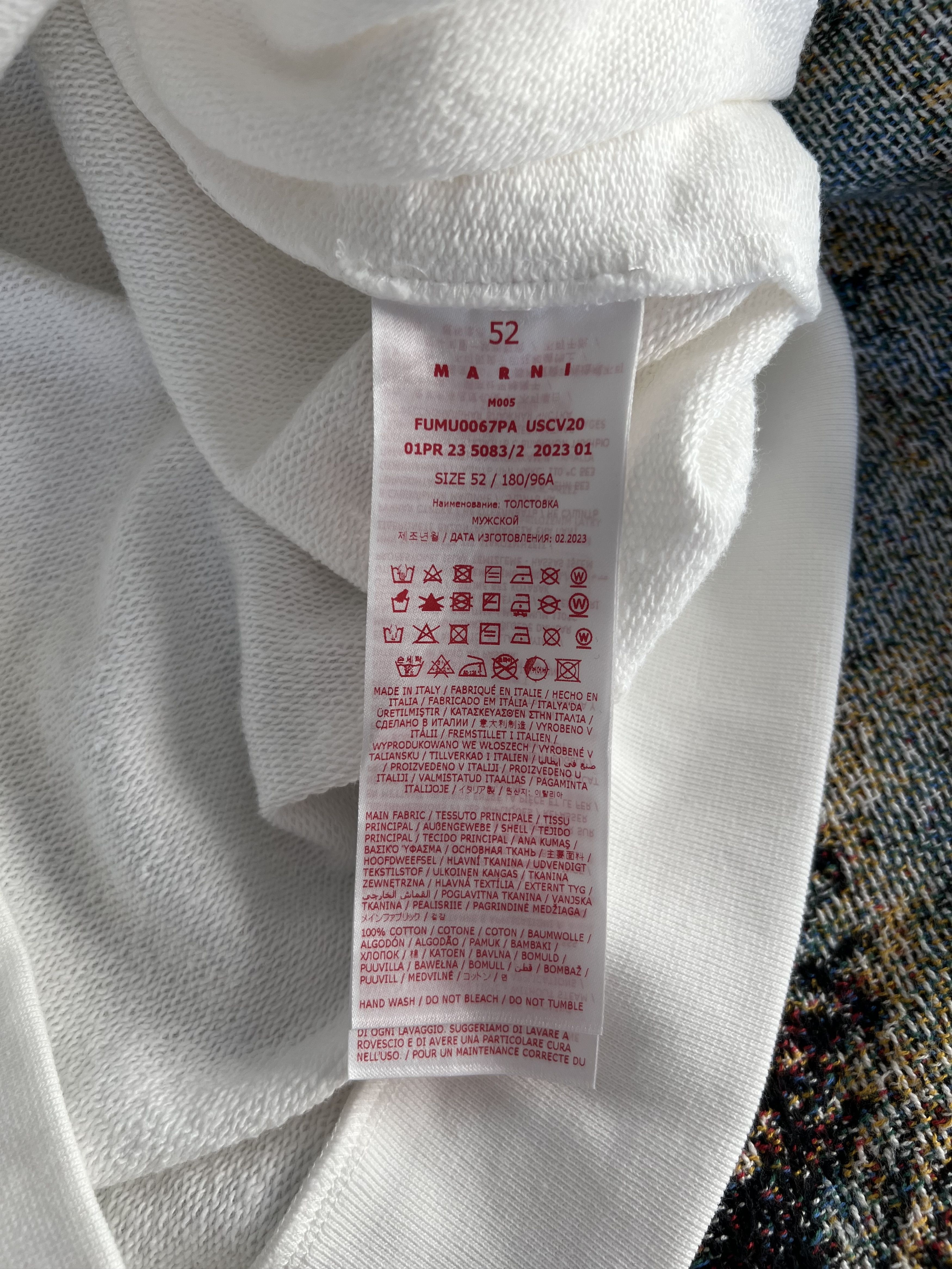 Marni Marni Wild Logo Loopback Hoodie in Stone White Size US L / EU 52-54 / 3 - 6 Thumbnail