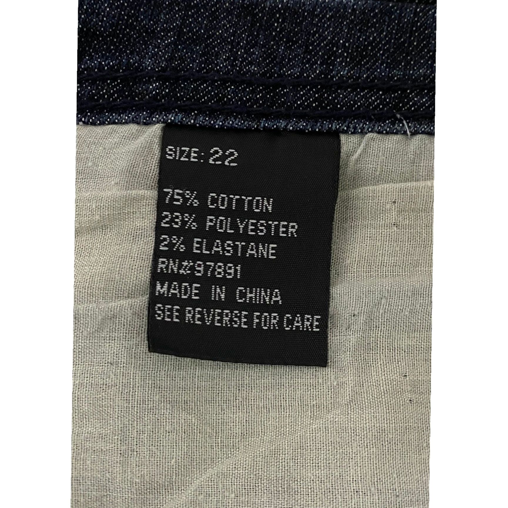 Denime Old Skool Jeans Bootcut Women Size 22W Plus 5-Pocket Dark Wash Denim Embellished Fleur Pockets Size 40" / US 18 - 5 Thumbnail