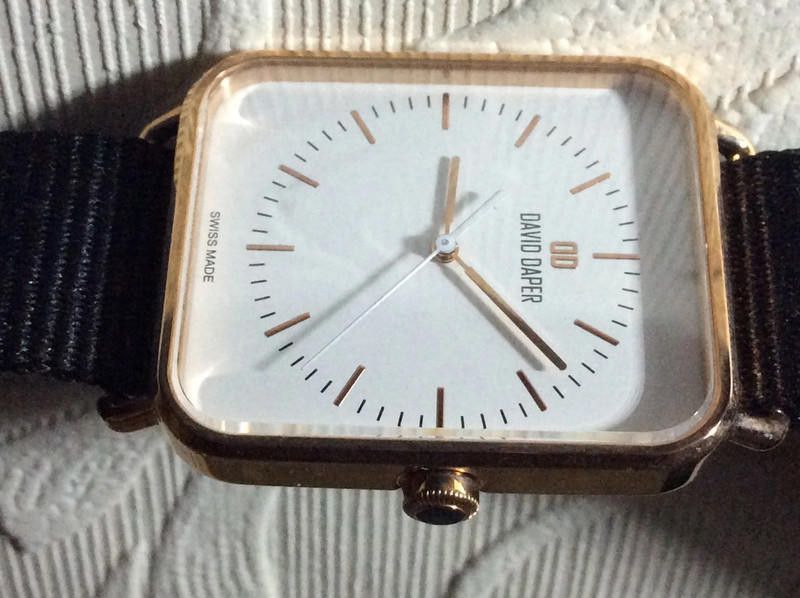 Designer David Daber Swiss made men's white dial blacl strap watch Size ONE SIZE - 7 Thumbnail