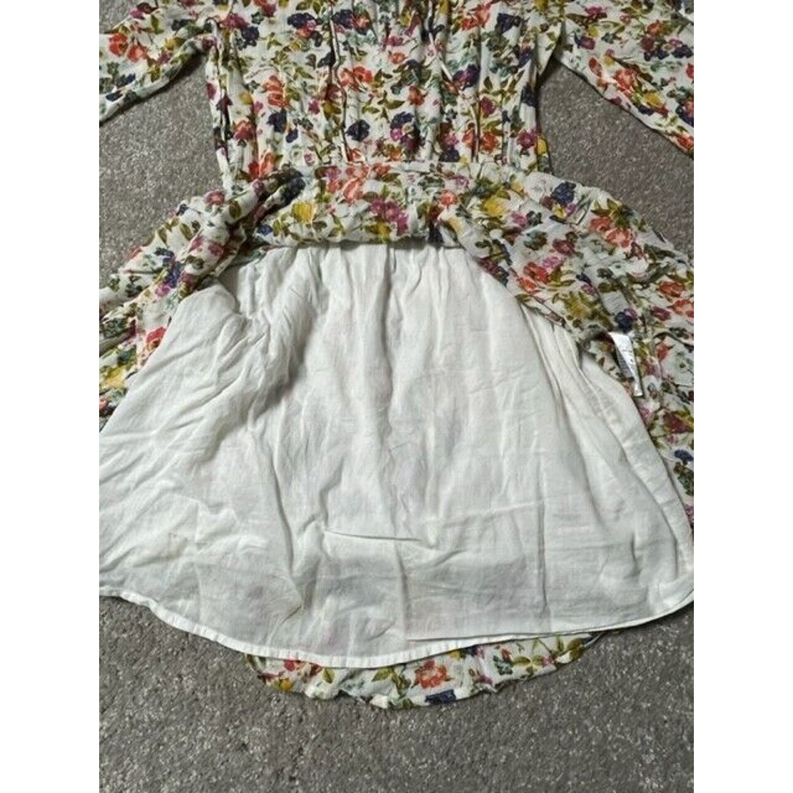 Jessica Simpson Jessica Simpson Dress M Floral Viscose Peasant Slit Sleeve Size M / US 6-8 / IT 42-44 - 5 Thumbnail
