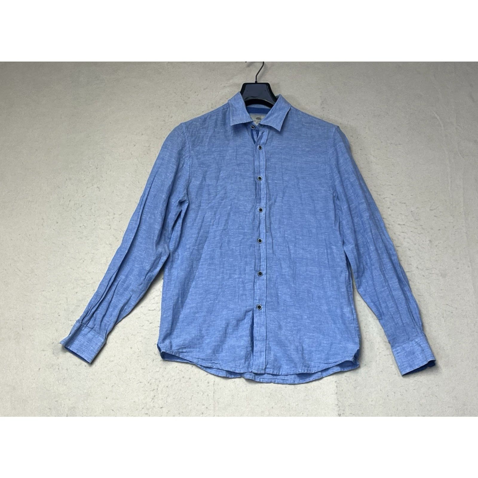 Vintage Report Collection Linen Button up Shirt Blue Mens Size Medium Size US M / EU 48-50 / 2 - 2 Thumbnail
