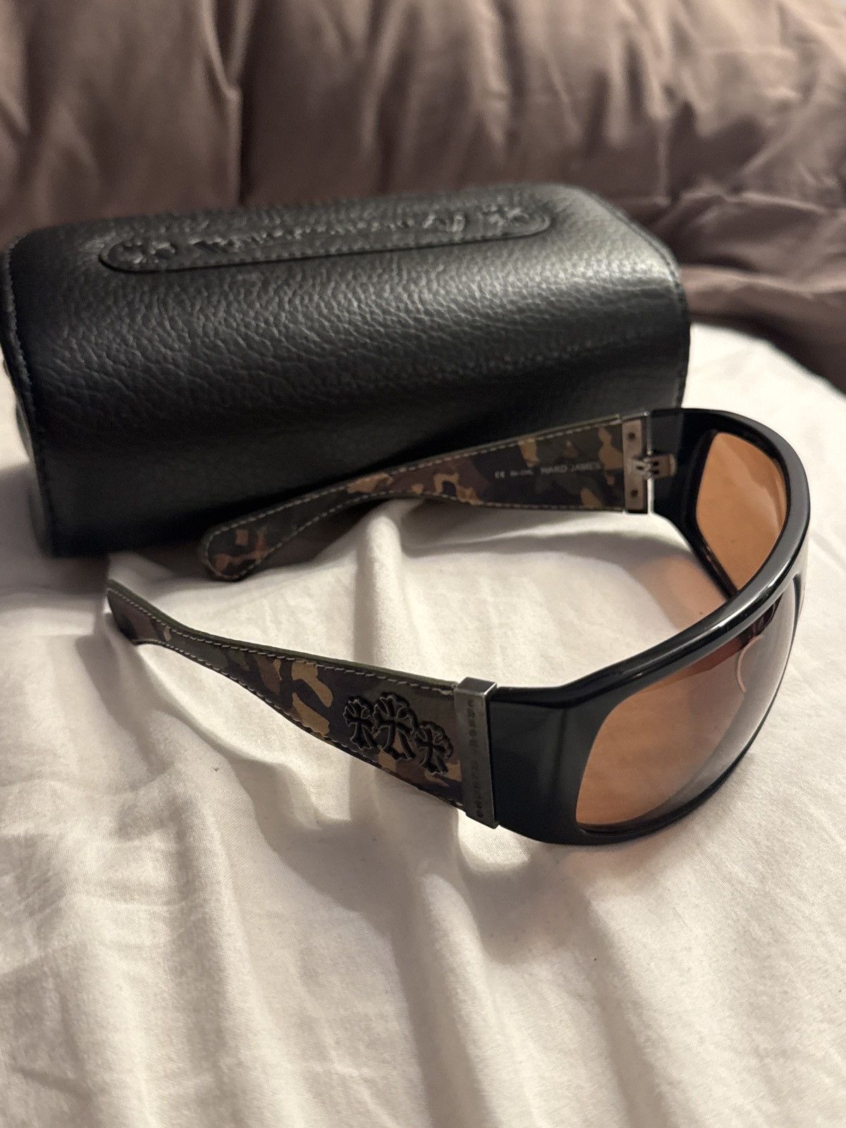 Chrome Hearts Chrome Hearts Camo Leather Sunglasses – Hard James Size 34 - 1 Thumbnail