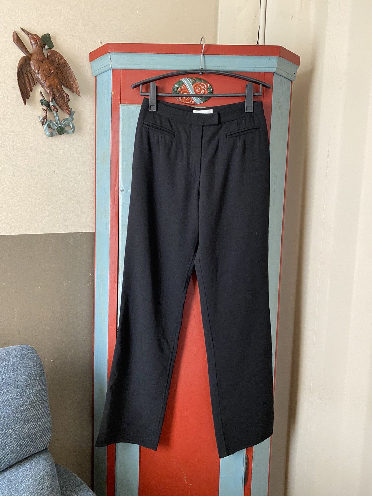 Karl Lagerfeld KARL LAGERFELD Black Wide-Leg Trousers Size 28" / US 6 / IT 42 - 3 Thumbnail