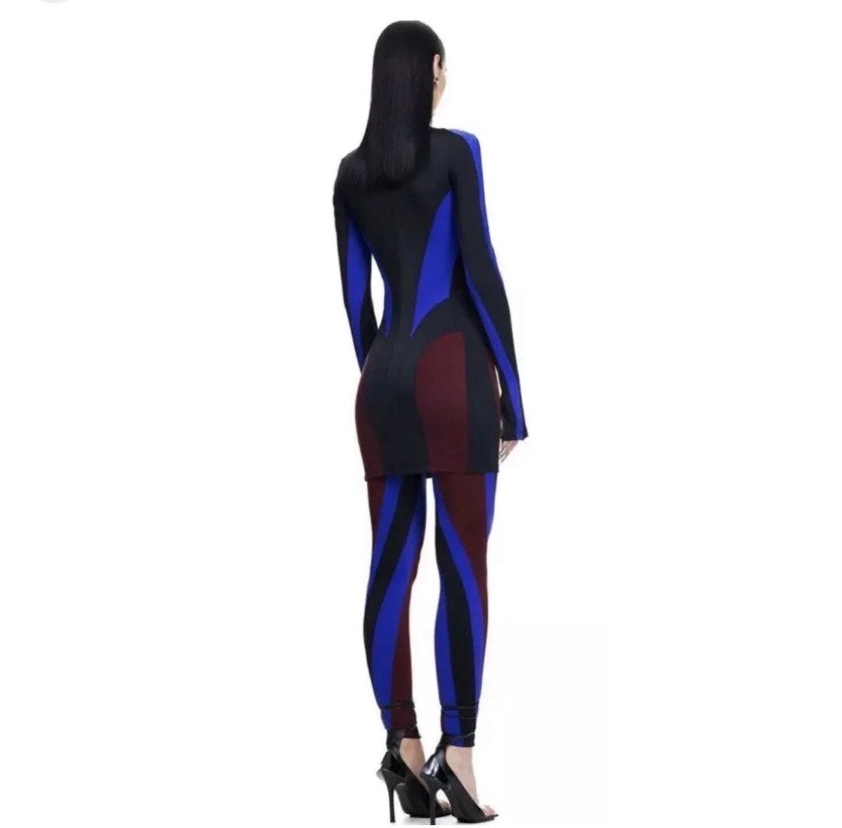 H&M × Mugler Mugler x H&M Spiral Paneled Mini Dress Size L / US 10 / IT 46 - 4 Thumbnail
