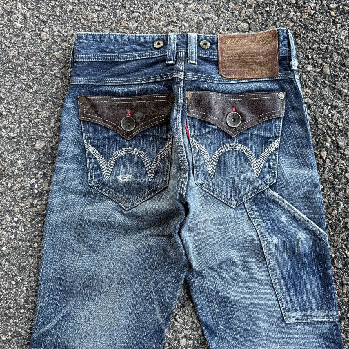 Edwin VINTAGE EDWIN FLARE FADED RIPPEP JEAN DENIM PANTS Size US 29 - 10 Thumbnail