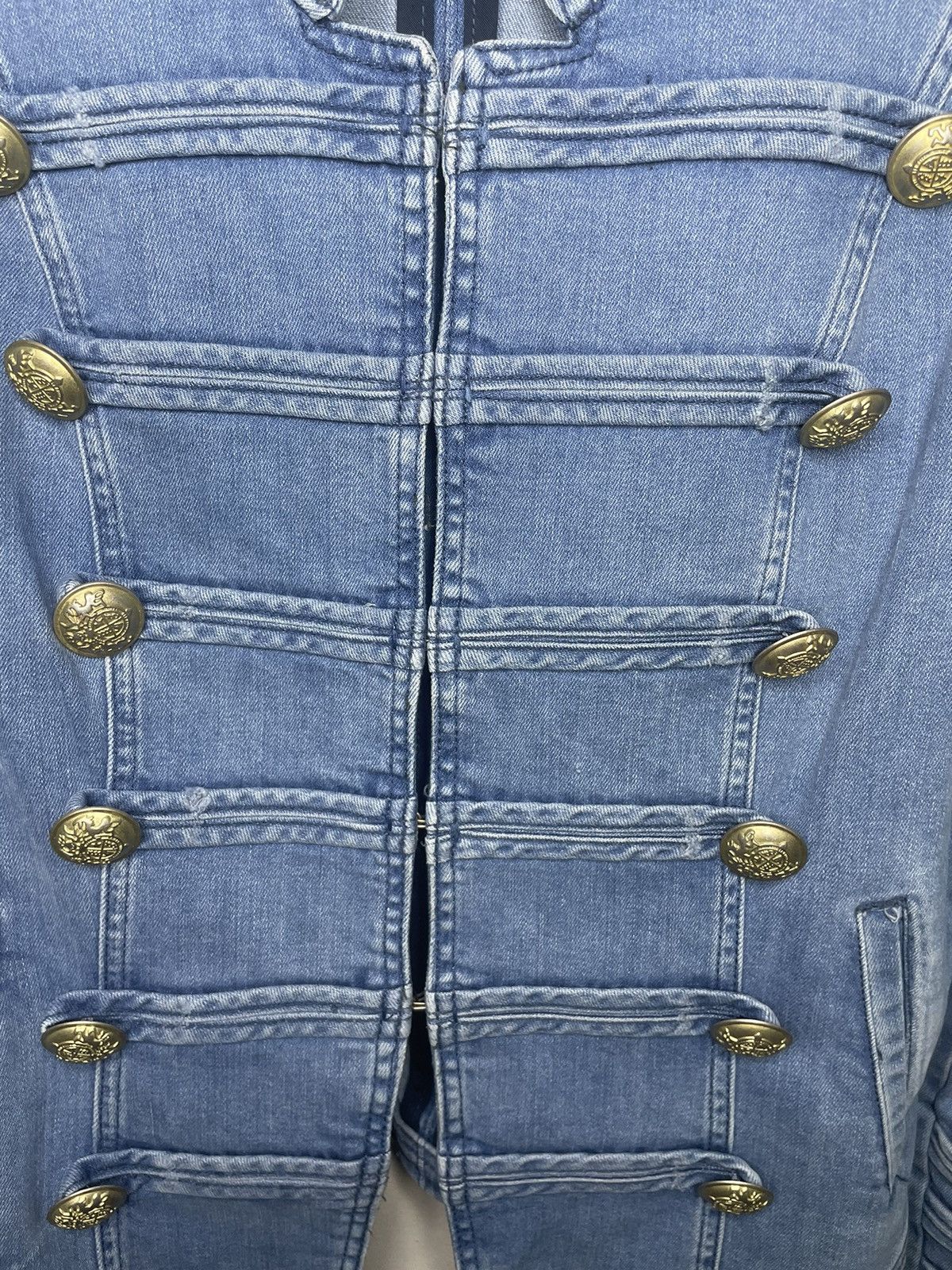 Free People NWT Free People Distressed Military Style Denim Jacket Size L / US 10 / IT 46 - 3 Thumbnail