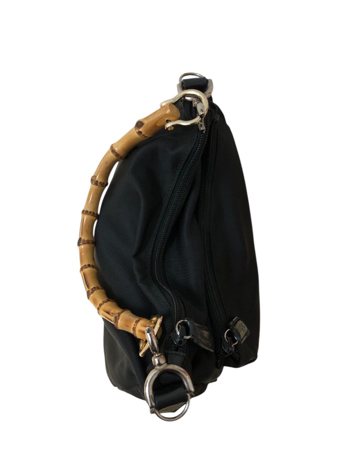 Gucci Vintage Gucci Bamboo Shoulder Bag Nylon Gucci Top Handle Size ONE SIZE - 4 Thumbnail