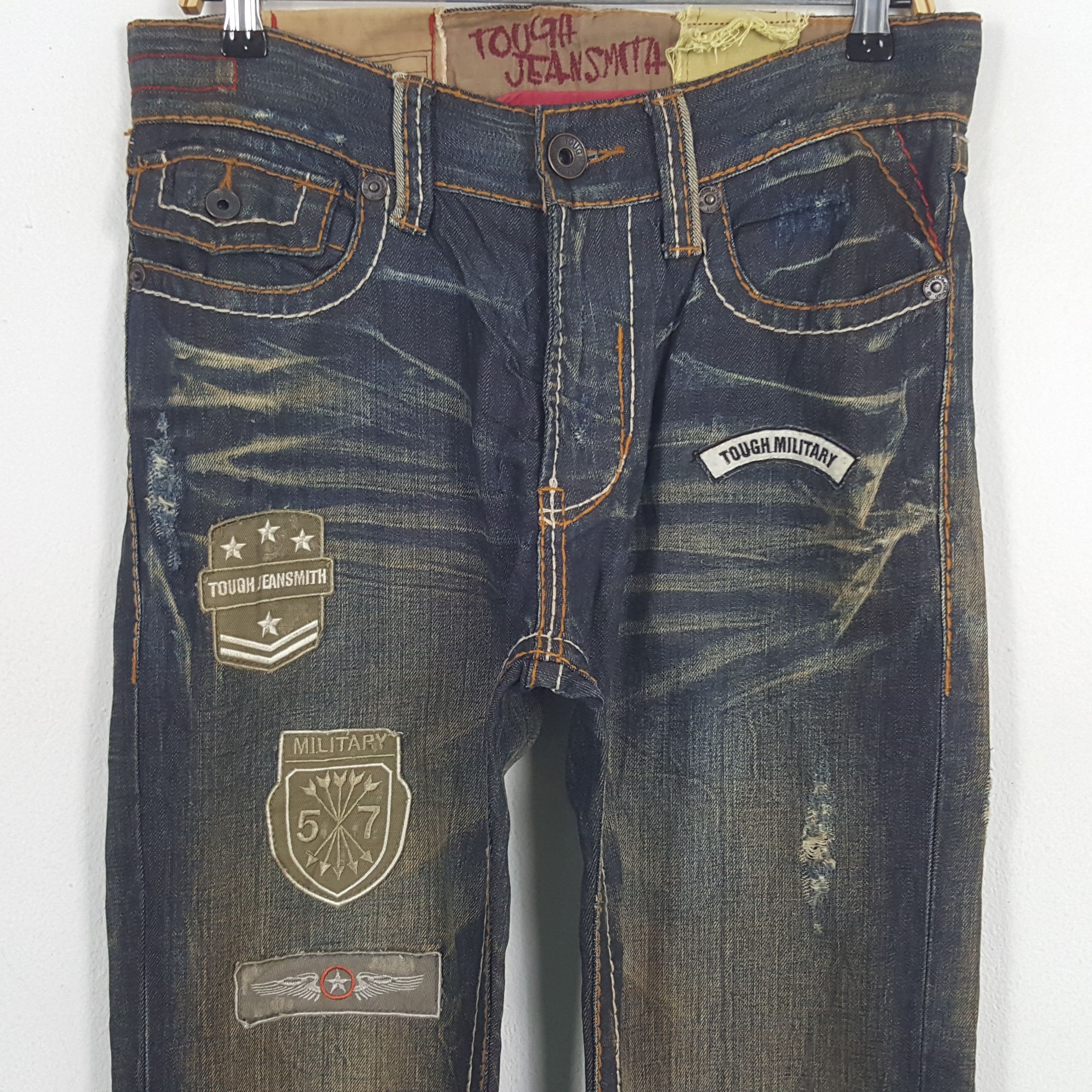 Vintage Vintage Tough Jeansmith American Patches Art Denim Jeans Size US 31 - 2 Thumbnail