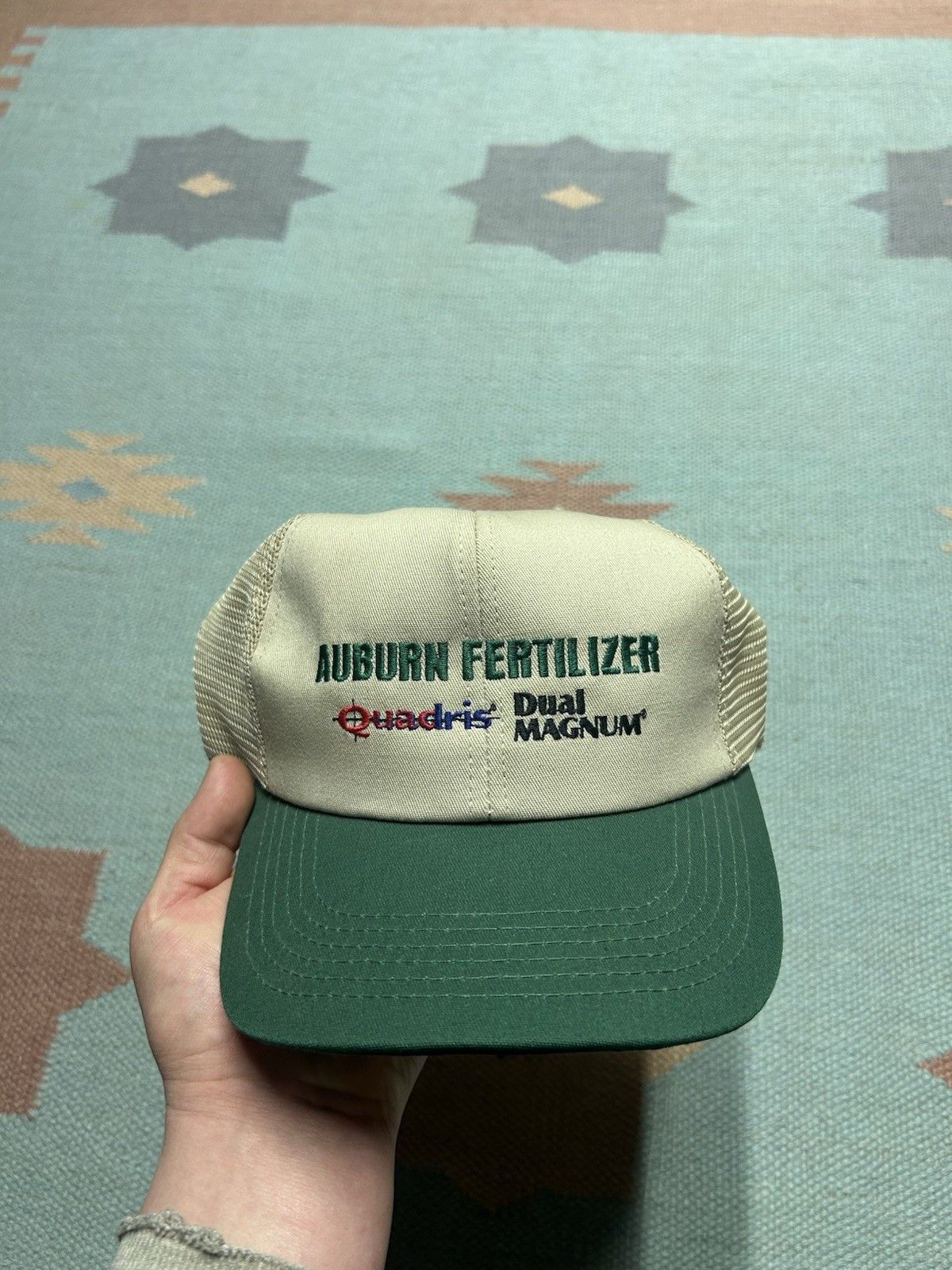 Vintage Vtg trucker hat mesh auburn fertilizer Quadris made in USA Size ONE SIZE - 2 Thumbnail