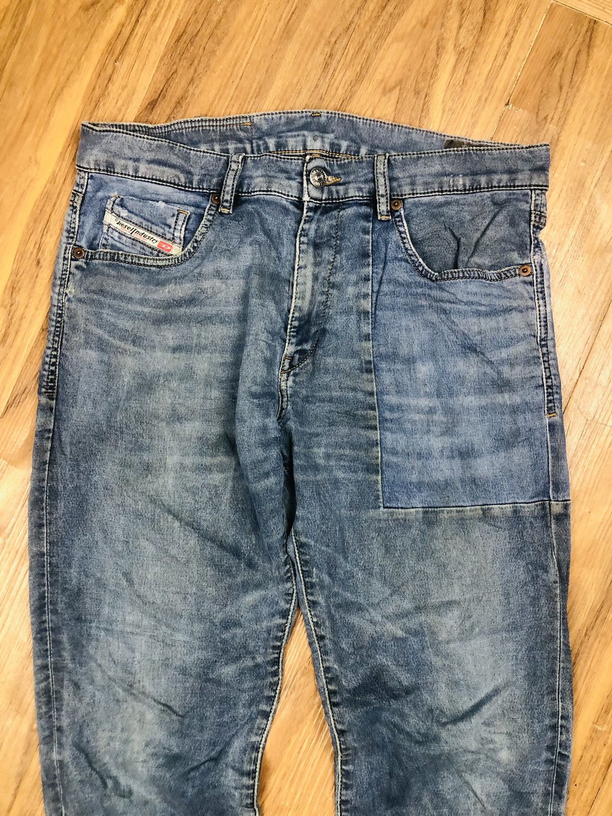 Diesel DIESEL Blue Distressed Patchwork Jeans Slim Fit (40) Size US 32 / EU 48 - 3 Thumbnail