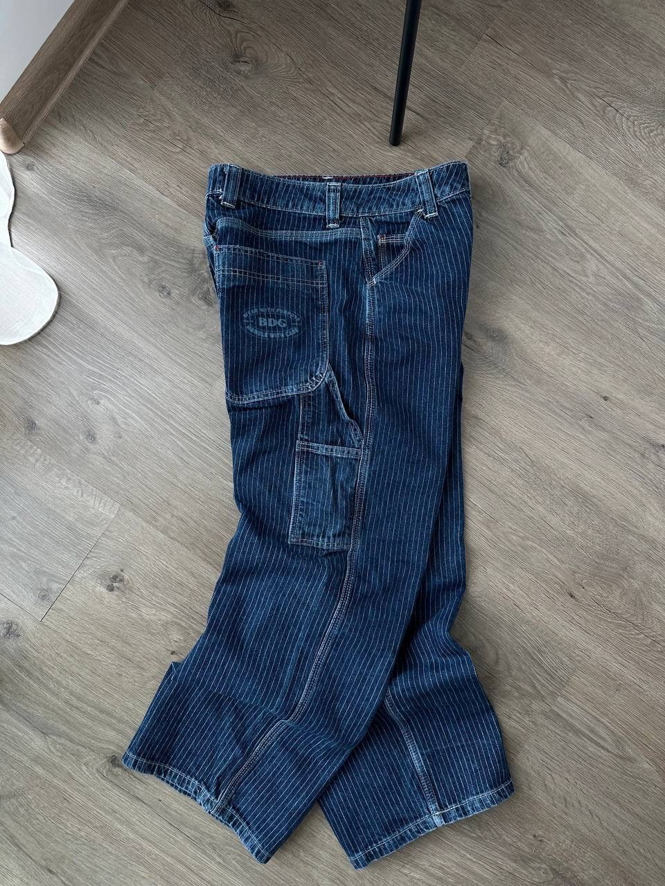 Japanese Brand × Vintage Vintage BDC Blue Baggy Carpenter Striped Pants Size US 32 / EU 48 - 15 Thumbnail