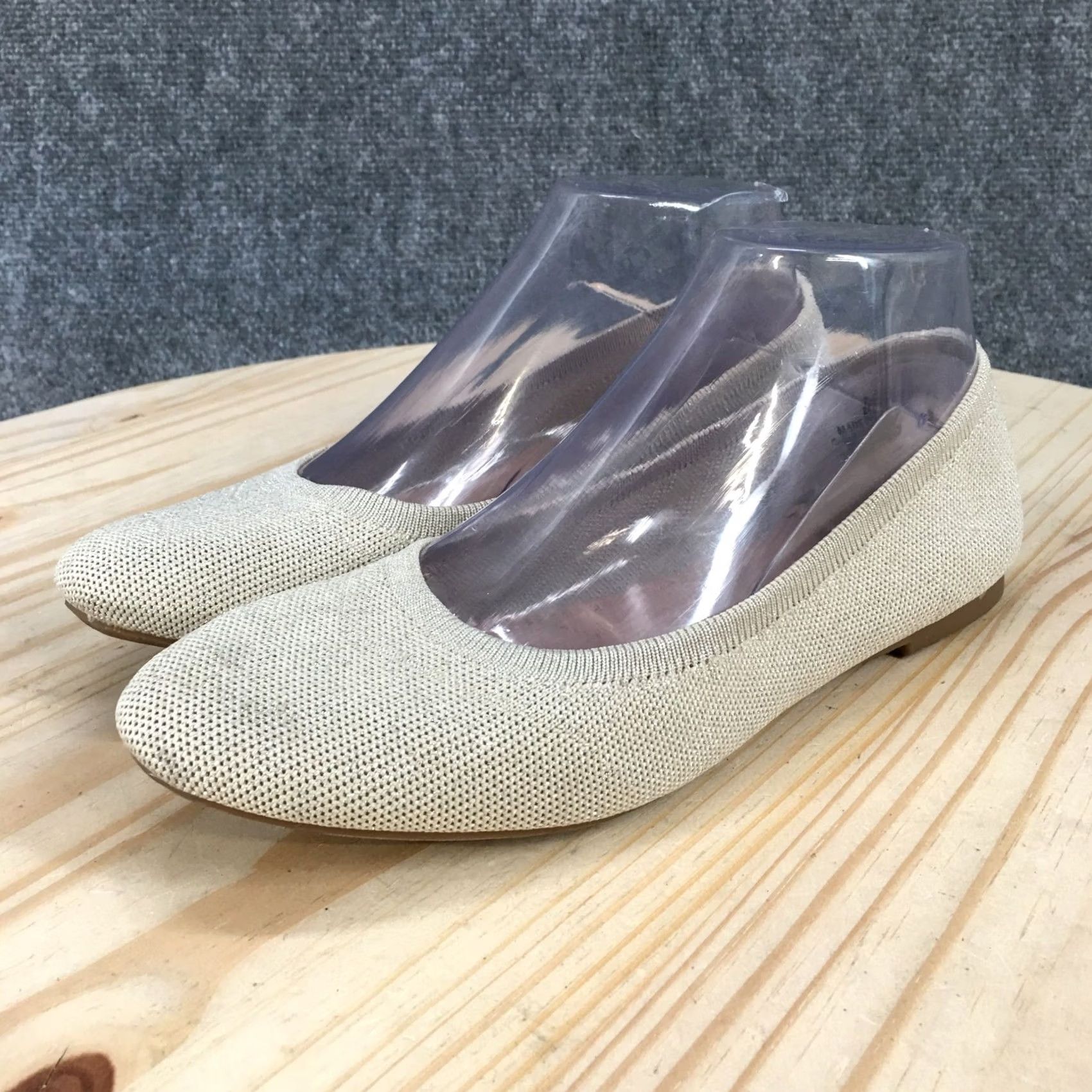 Old Navy Old Navy Womens Ballet Flat Beige Almond Toe Knit Casual Low Top, Size 7, Slip On, Flat Heel, Comfortable Walking Shoes Size M / US 6-8 / IT 42-44 - 7 Thumbnail