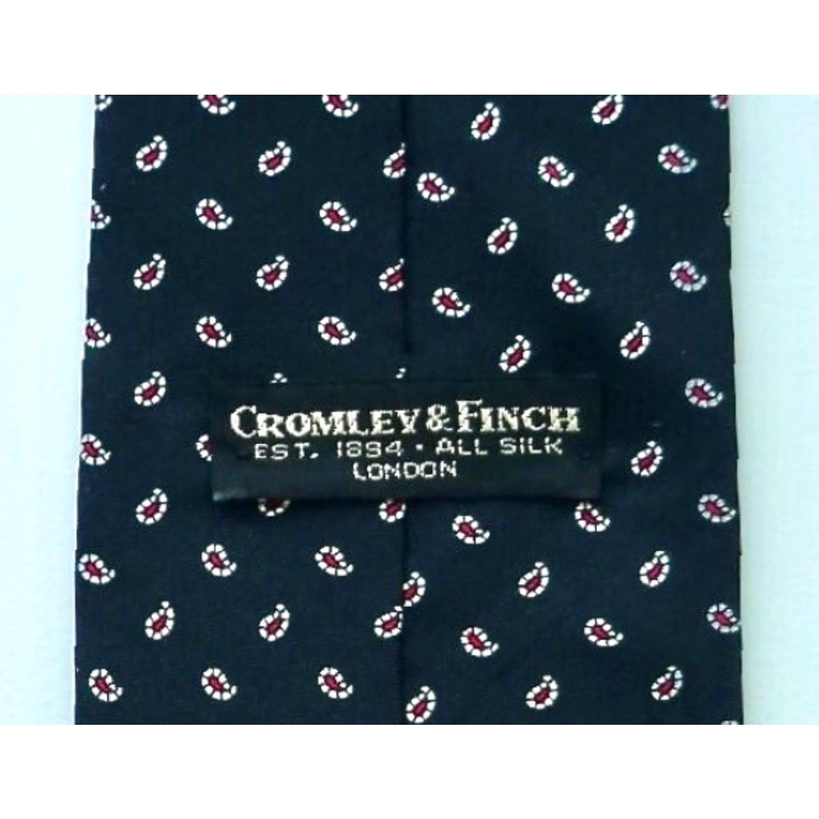 Vintage VINTAGE Men’s Cromley & Finch Luxury Silk Tie Paisley Handmade Size ONE SIZE - 7 Thumbnail