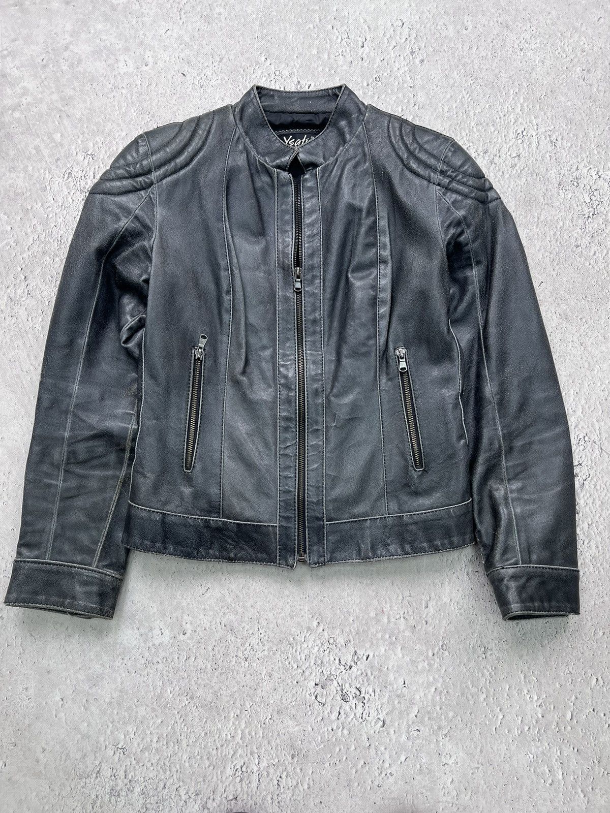 Japanese Brand Vintage Real Leather Racing Jacket Blazer Distressed Size M / US 6-8 / IT 42-44 - 1 Thumbnail