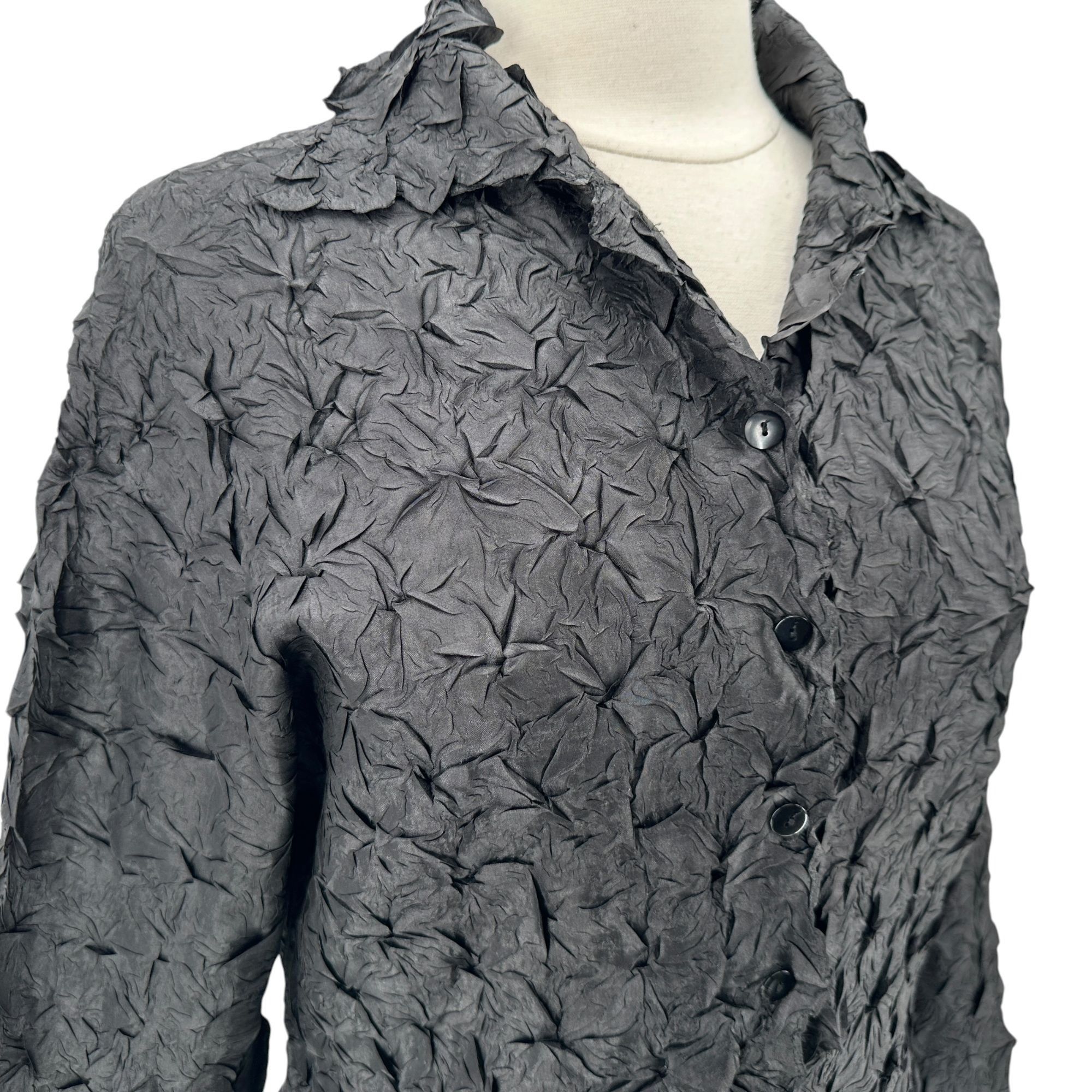 Other Pretty Angel Womens Large Top Crinkle Silk Rayon Black Size L / US 10 / IT 46 - 2 Thumbnail