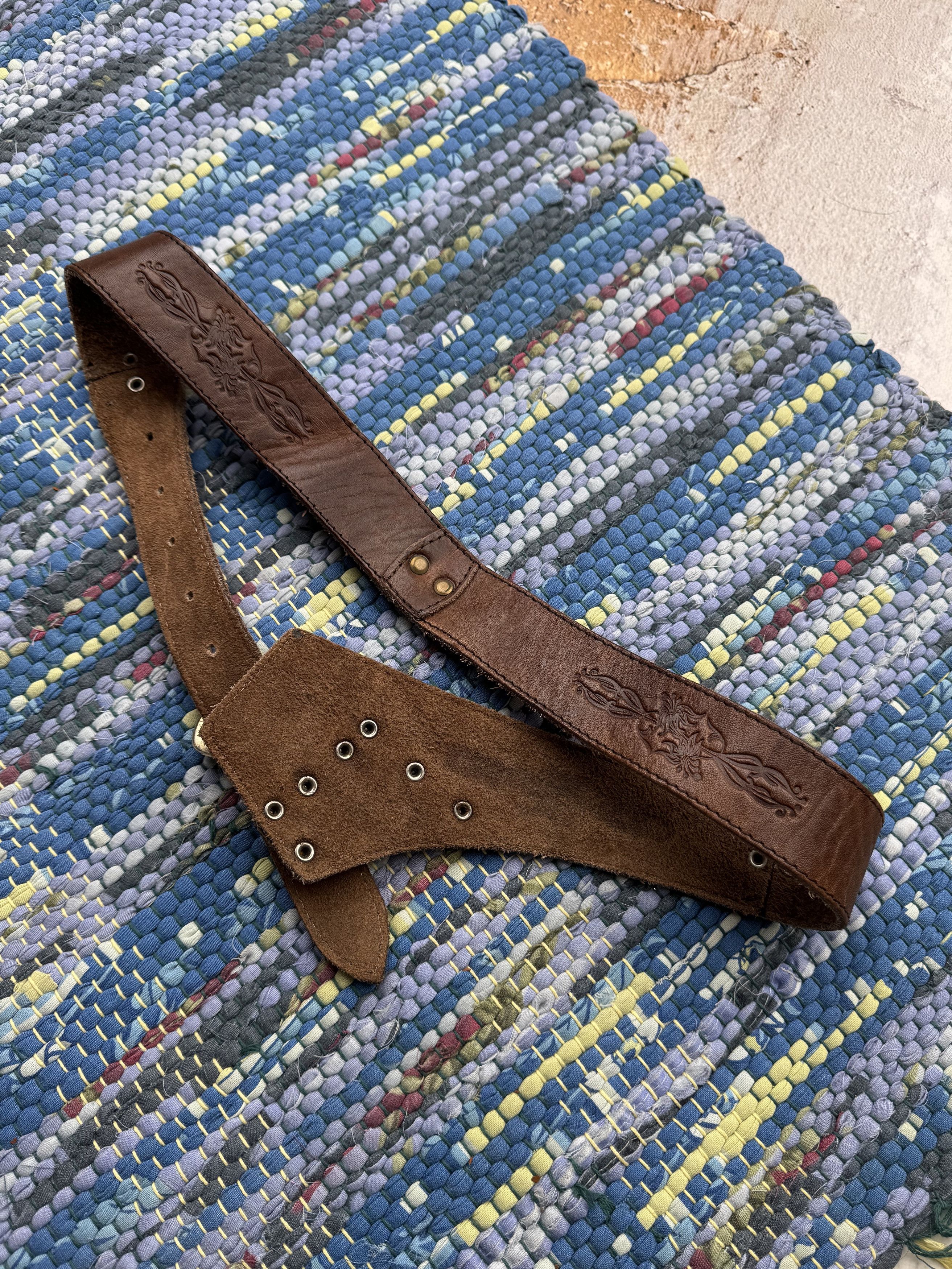 Japanese Brand Vintage Leather Belt A645D15(05) Size ONE SIZE - 4 Thumbnail