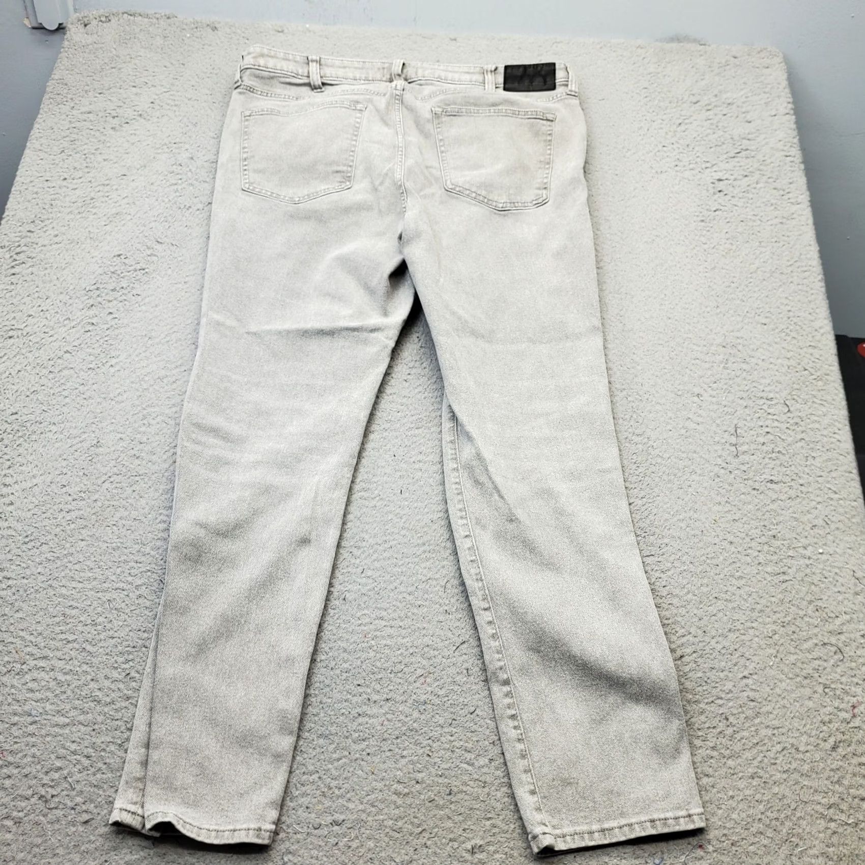 Express Express Men Gray Denim Classic Jeans 36 Slim Skinny Stretch Flat Front Jeans Size US 36 / EU 52 - 2 Thumbnail